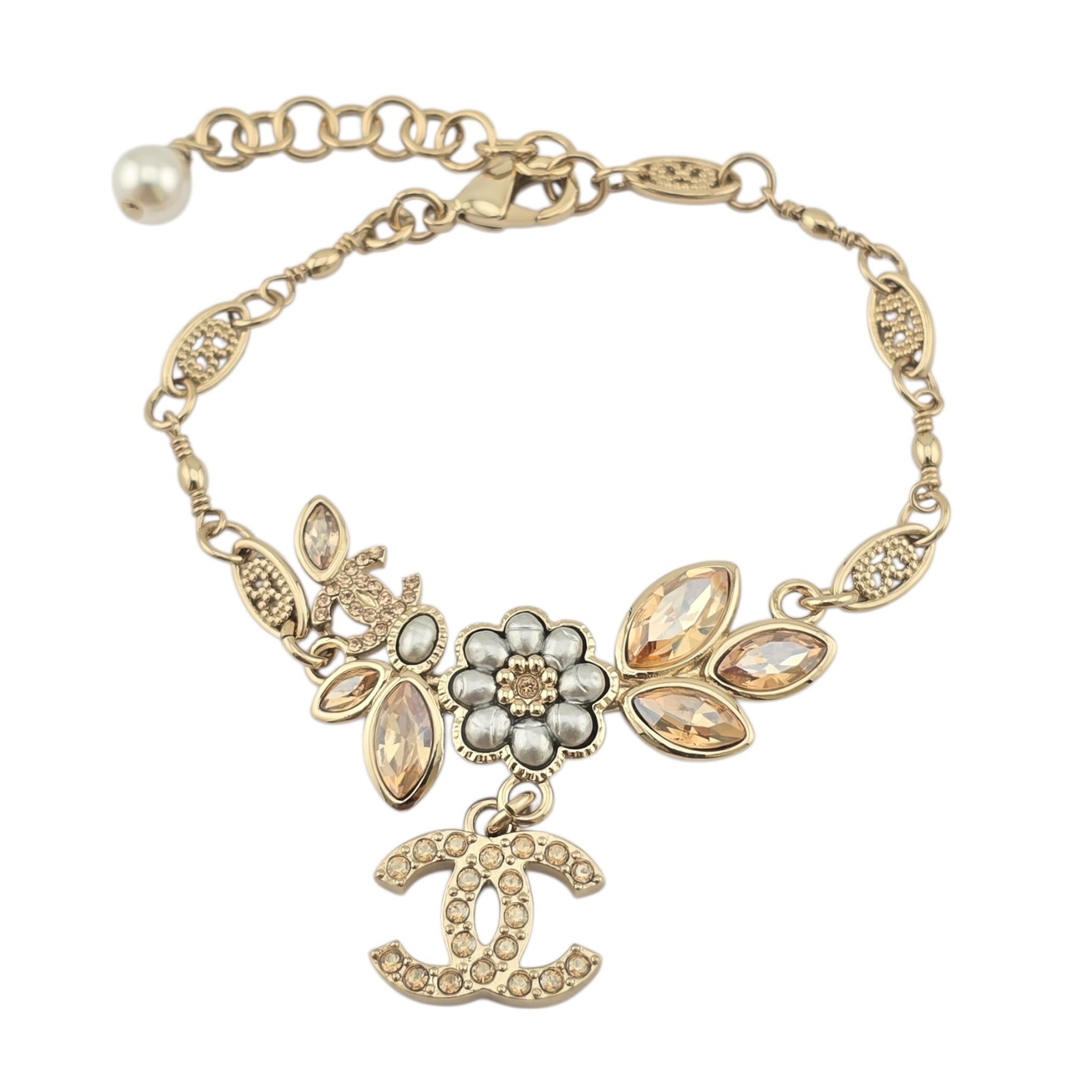 Chanel CC Gold Floral Bracelet 2022 CHANEL