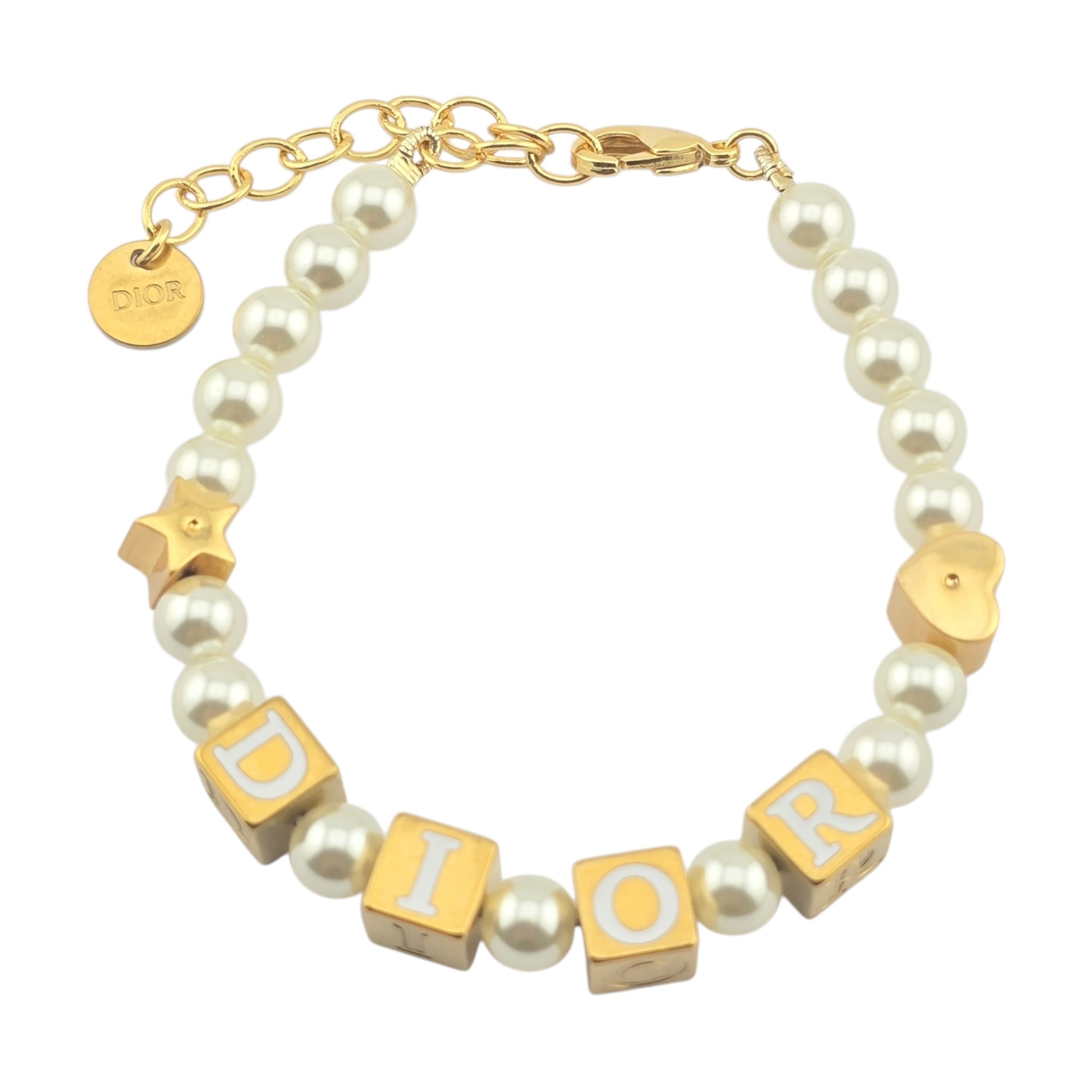 Christian Dior D-Dice Faux Pearl Bracelet DIOR