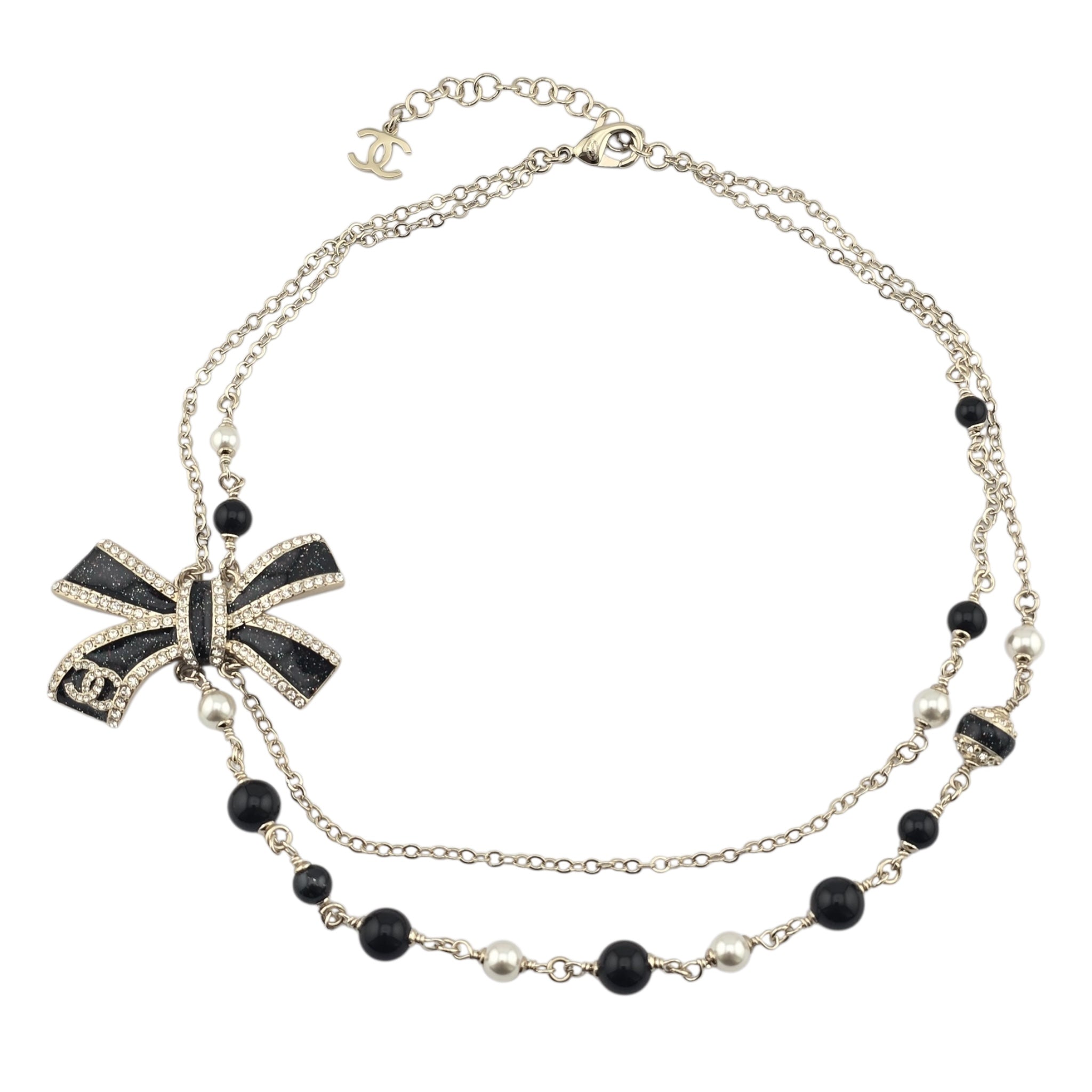 Chanel CC Gold Black Bow Necklace 2025 CHANEL