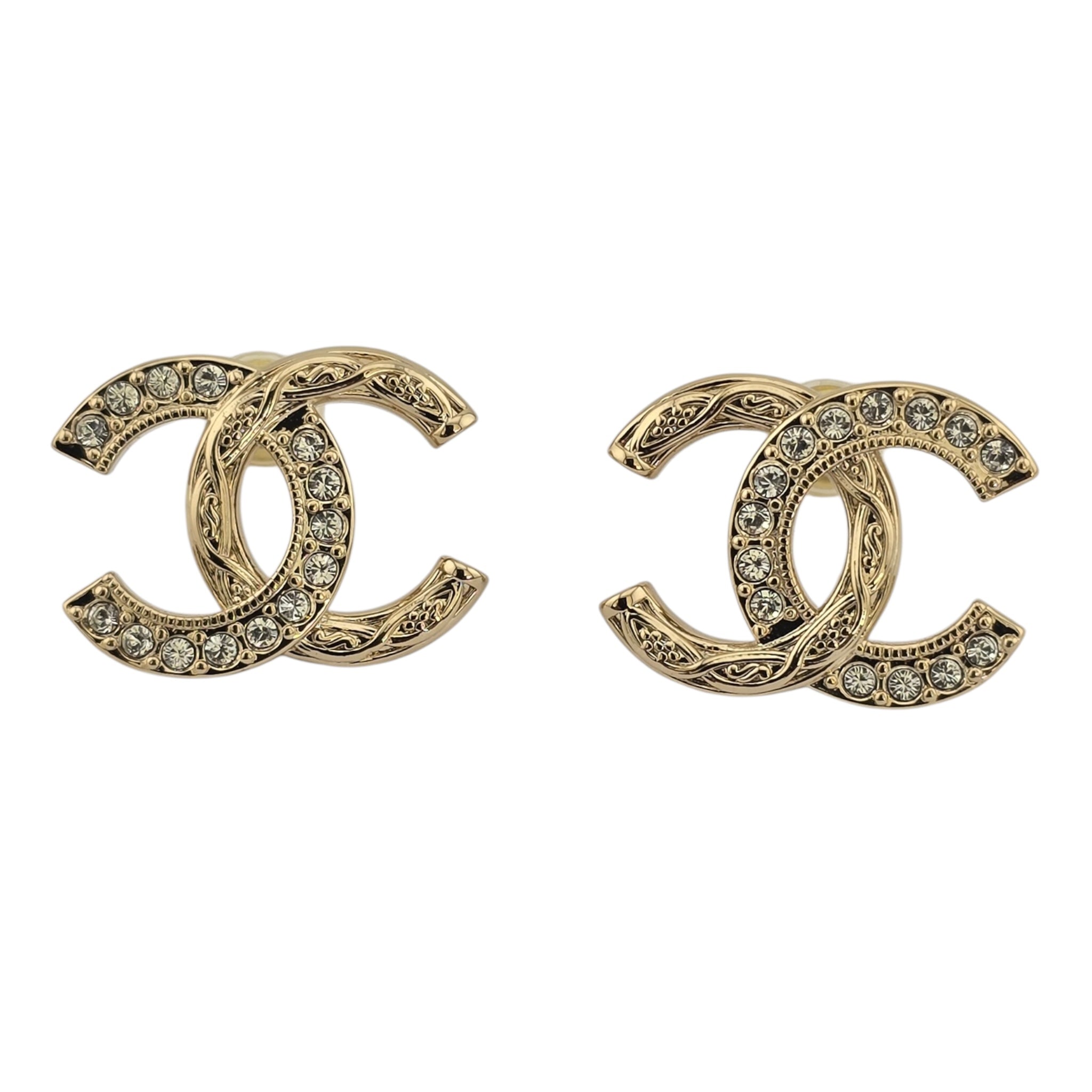 Chanel CC Gold Stud Earrings 2025 CHANEL