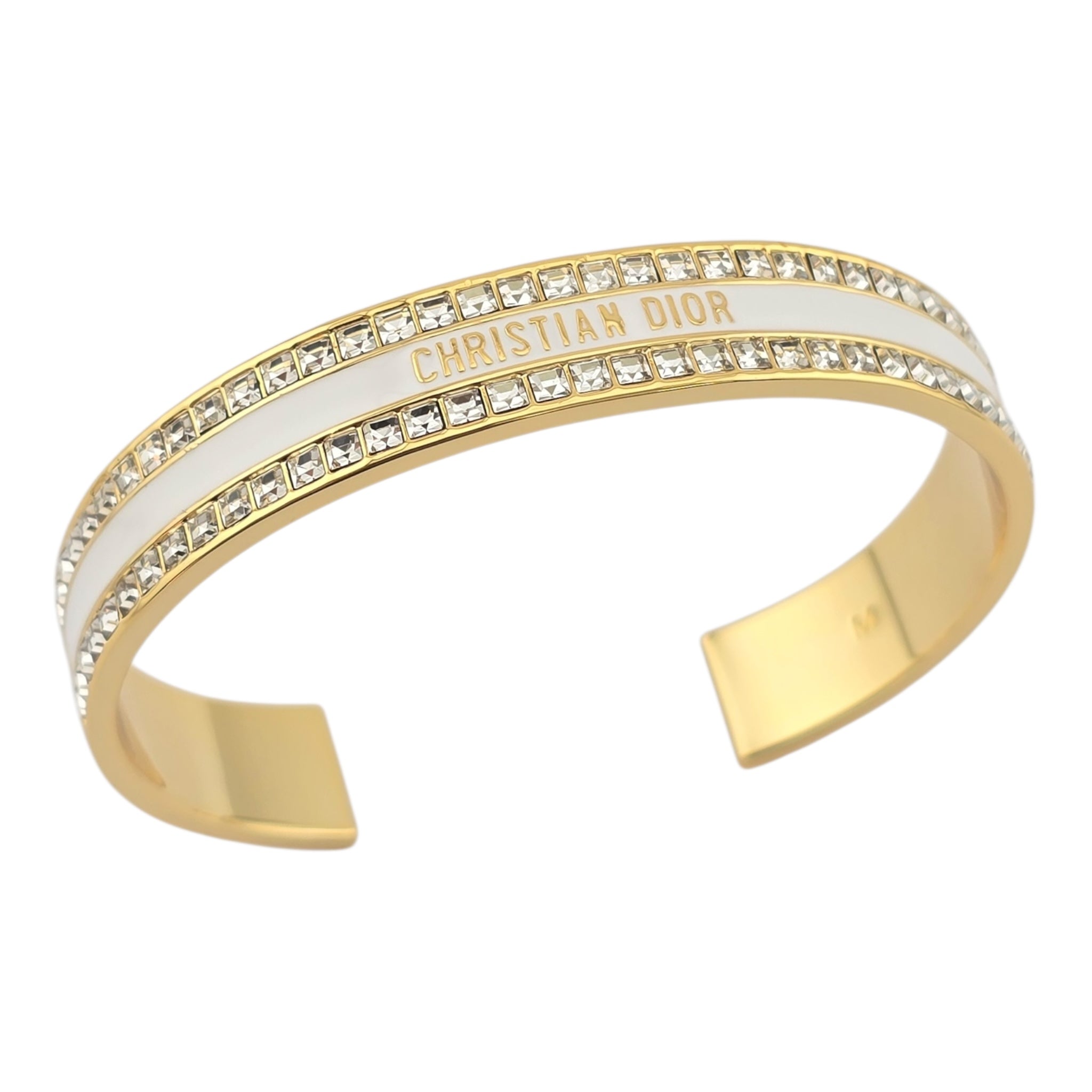 Christian Dior Code Bangle White Enamel Bracelet DIOR