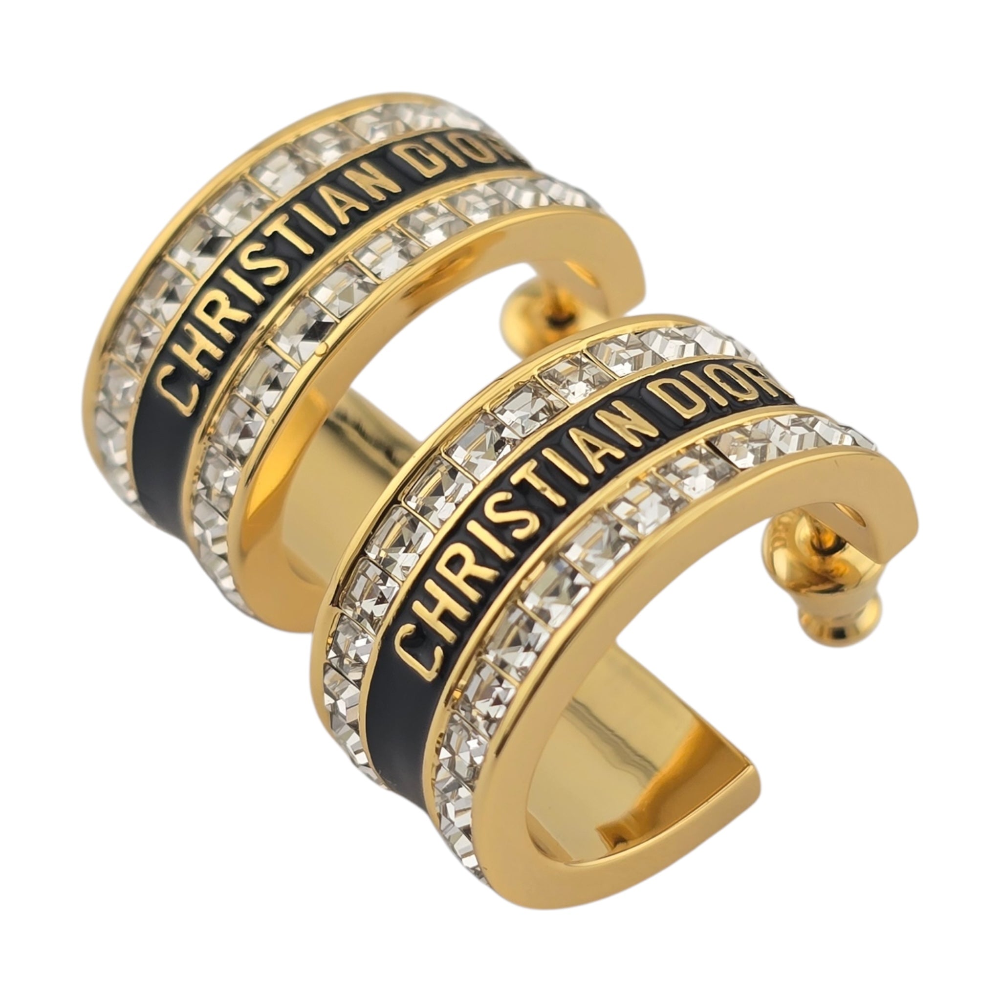 Christian Dior Night Code Black Enamel Earrings DIOR