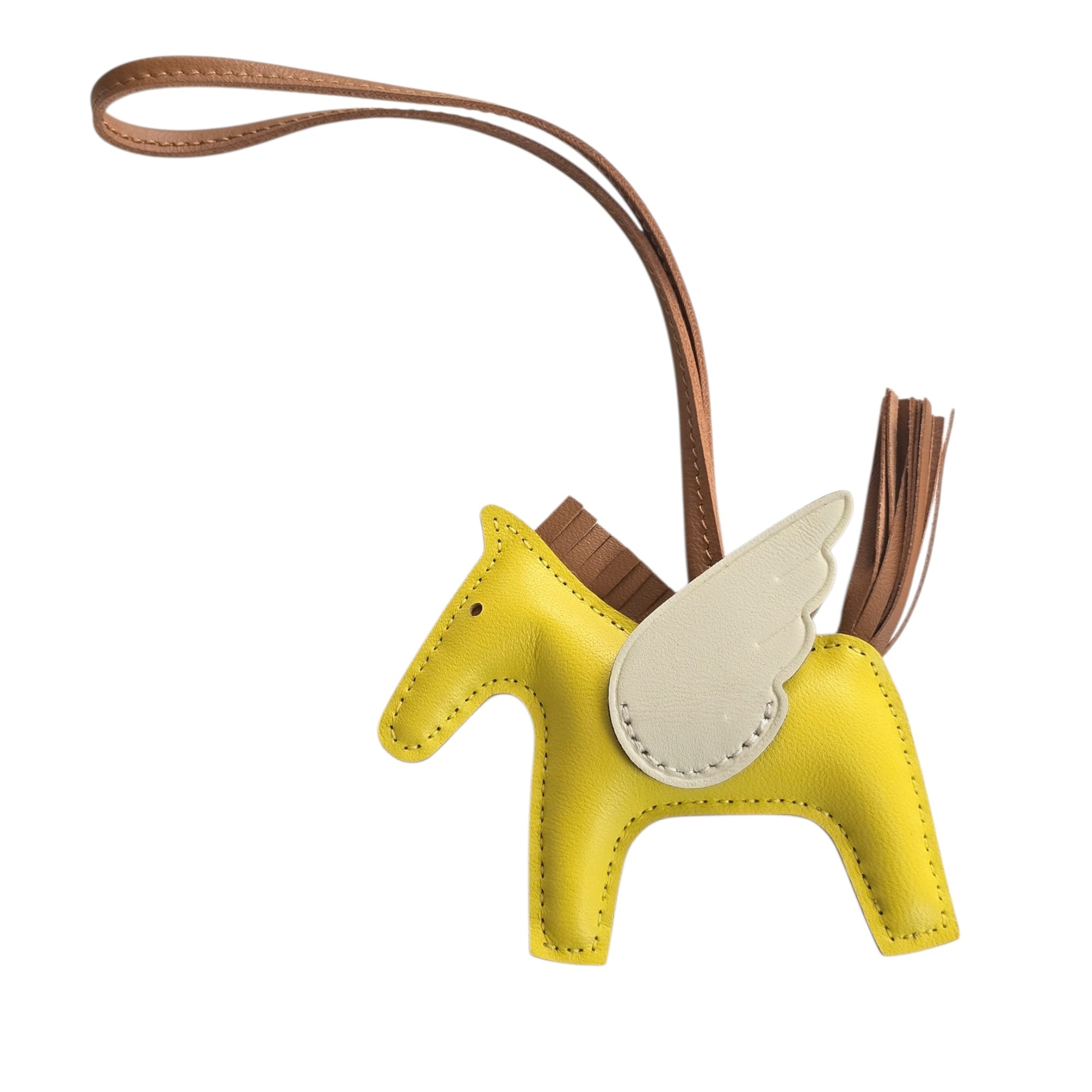 Hermes Rodeo Pegase PM Bag Charm Jaune de Naples/Gold/New White HERMES