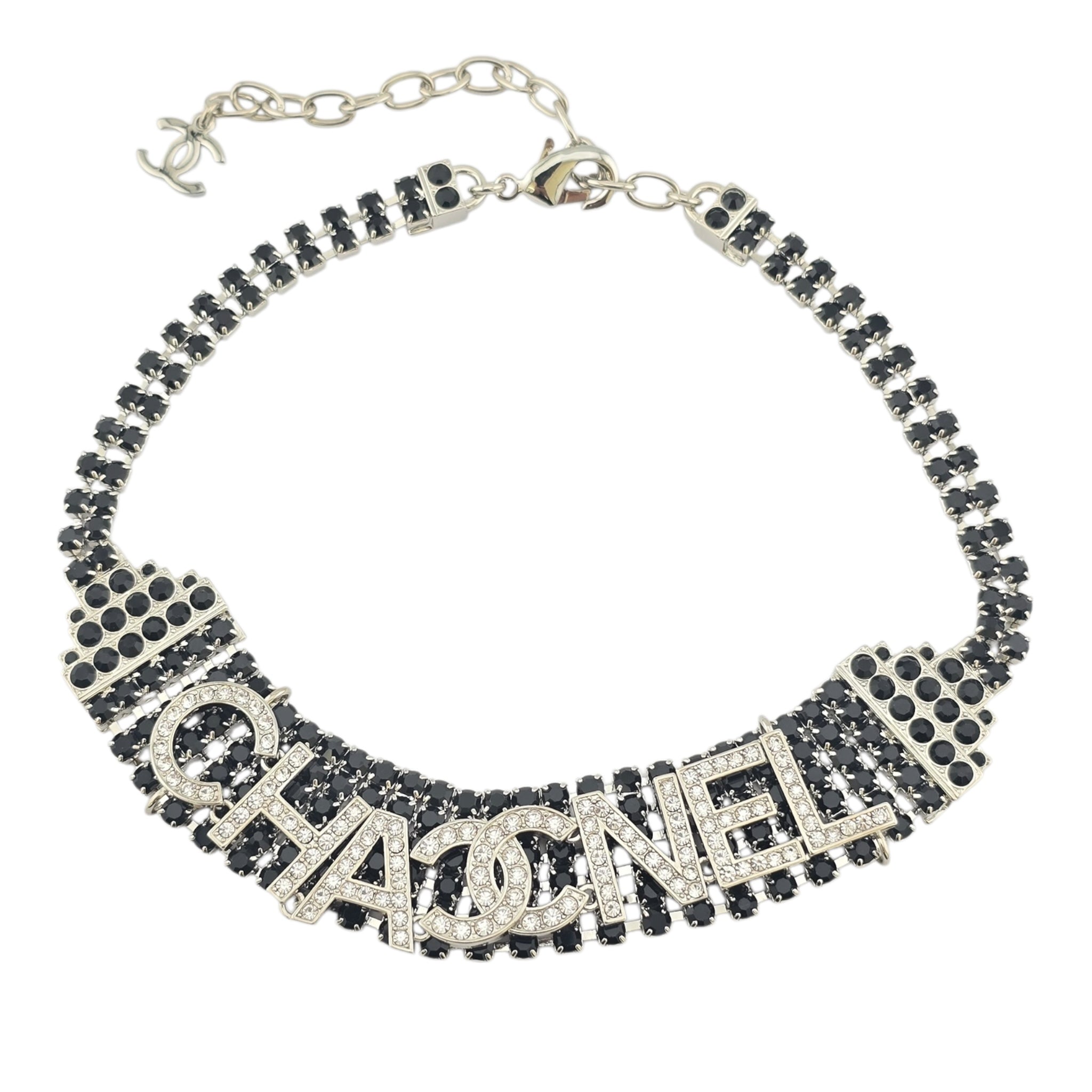 Chanel CC Black Crystal Choker Necklace 2020 CHANEL