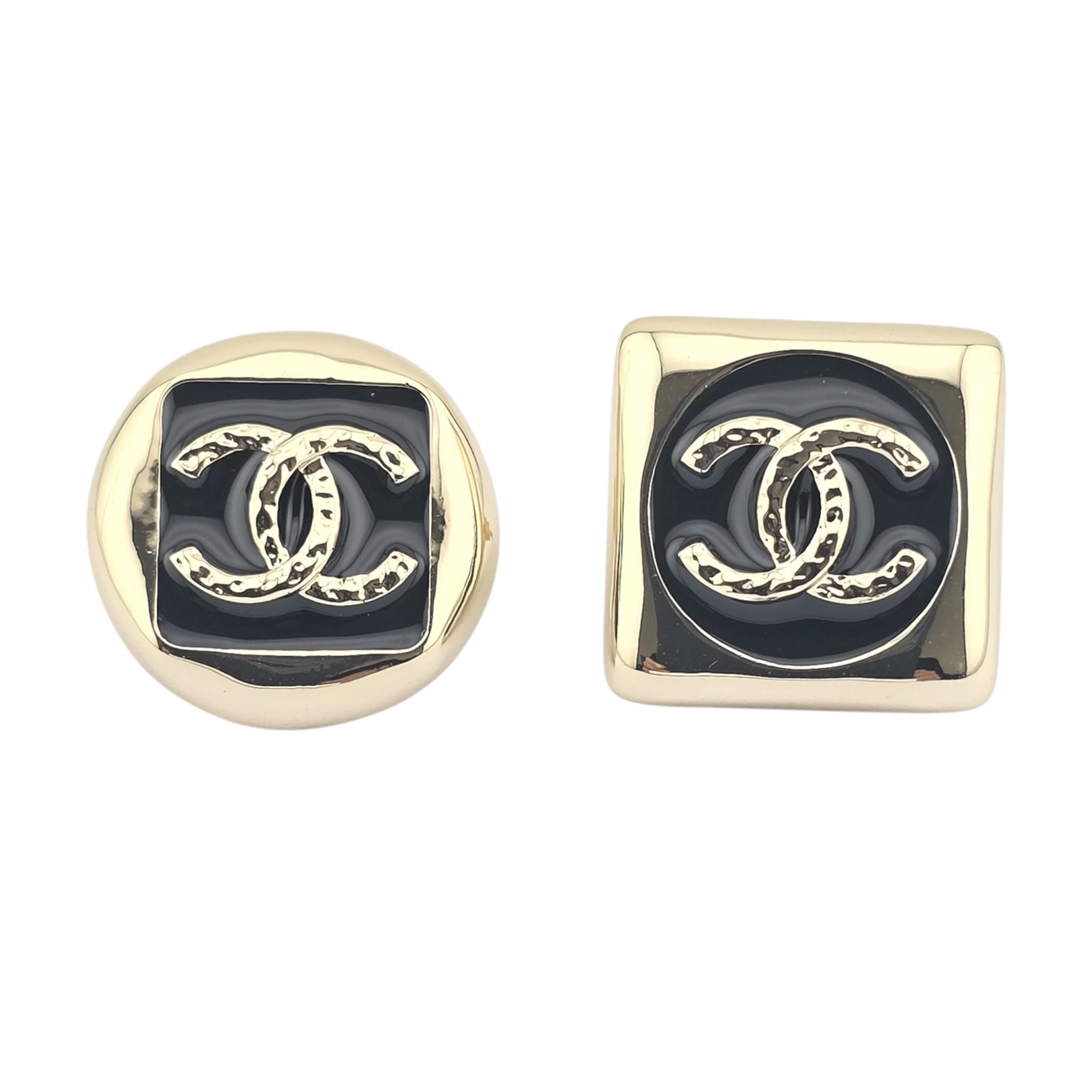 Chanel CC Gold Dark Blue Stud Earrings 2026 CHANEL