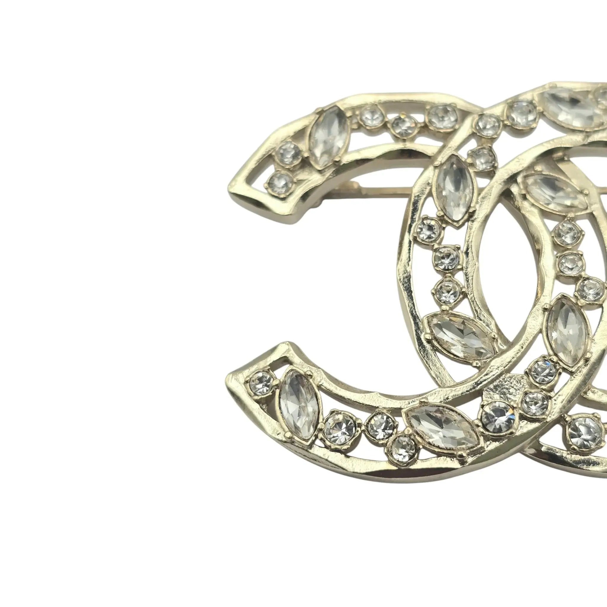Chanel CC Gold/Crystal Brooch 2020 CHANEL