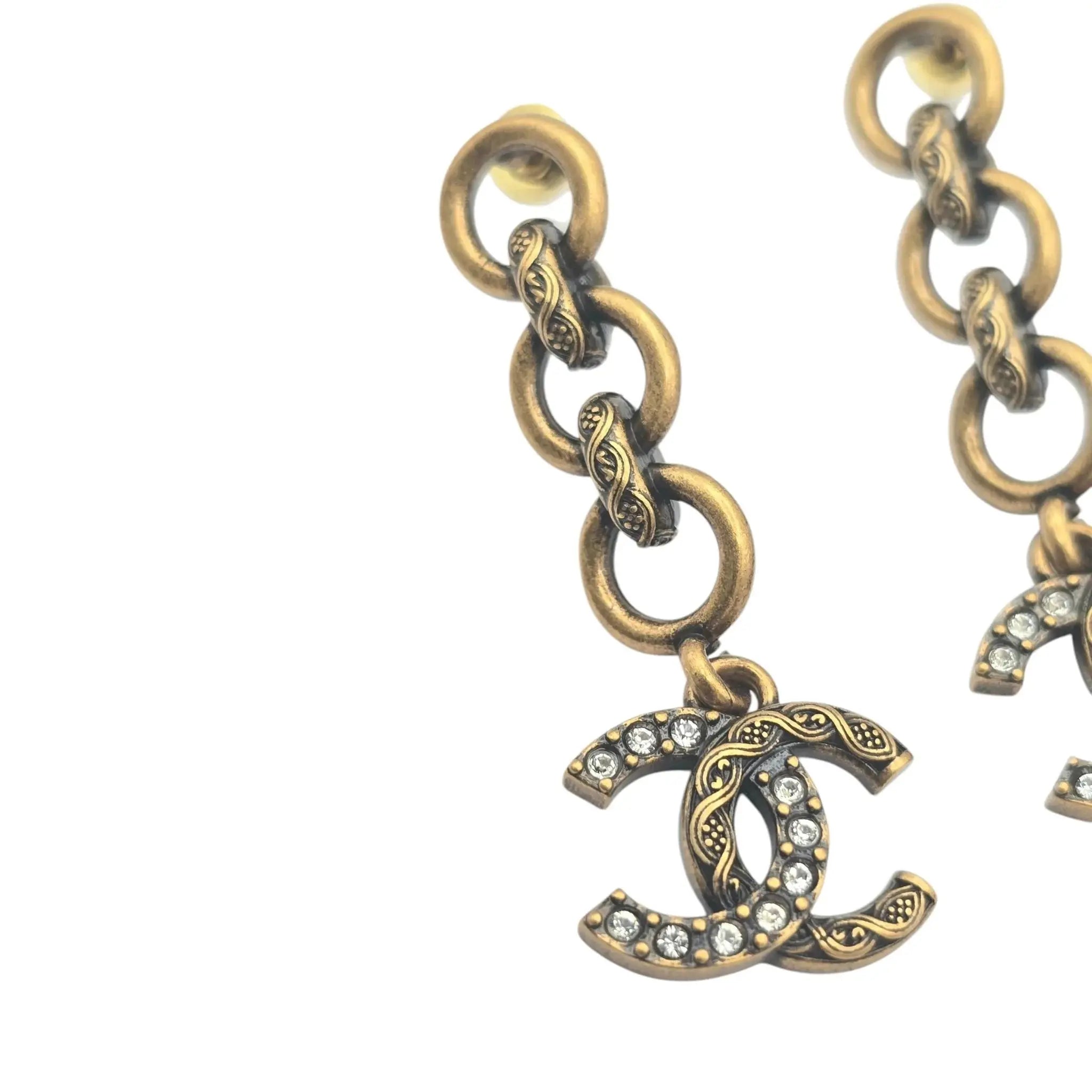 Chanel CC Gold/Bronze Stud Earrings 2024 CHANEL