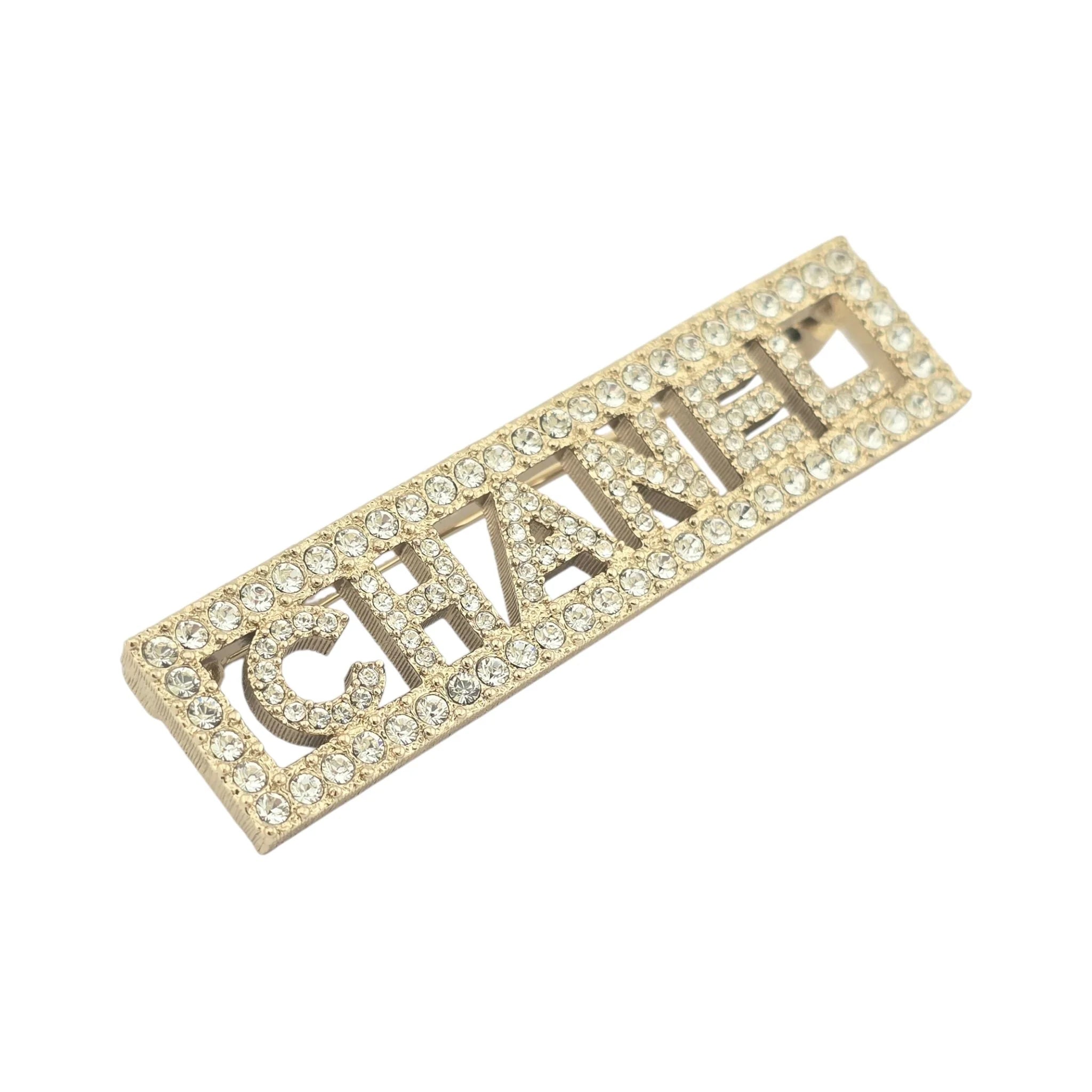 Chanel Crystal Logo Brooch 2024 CHANEL