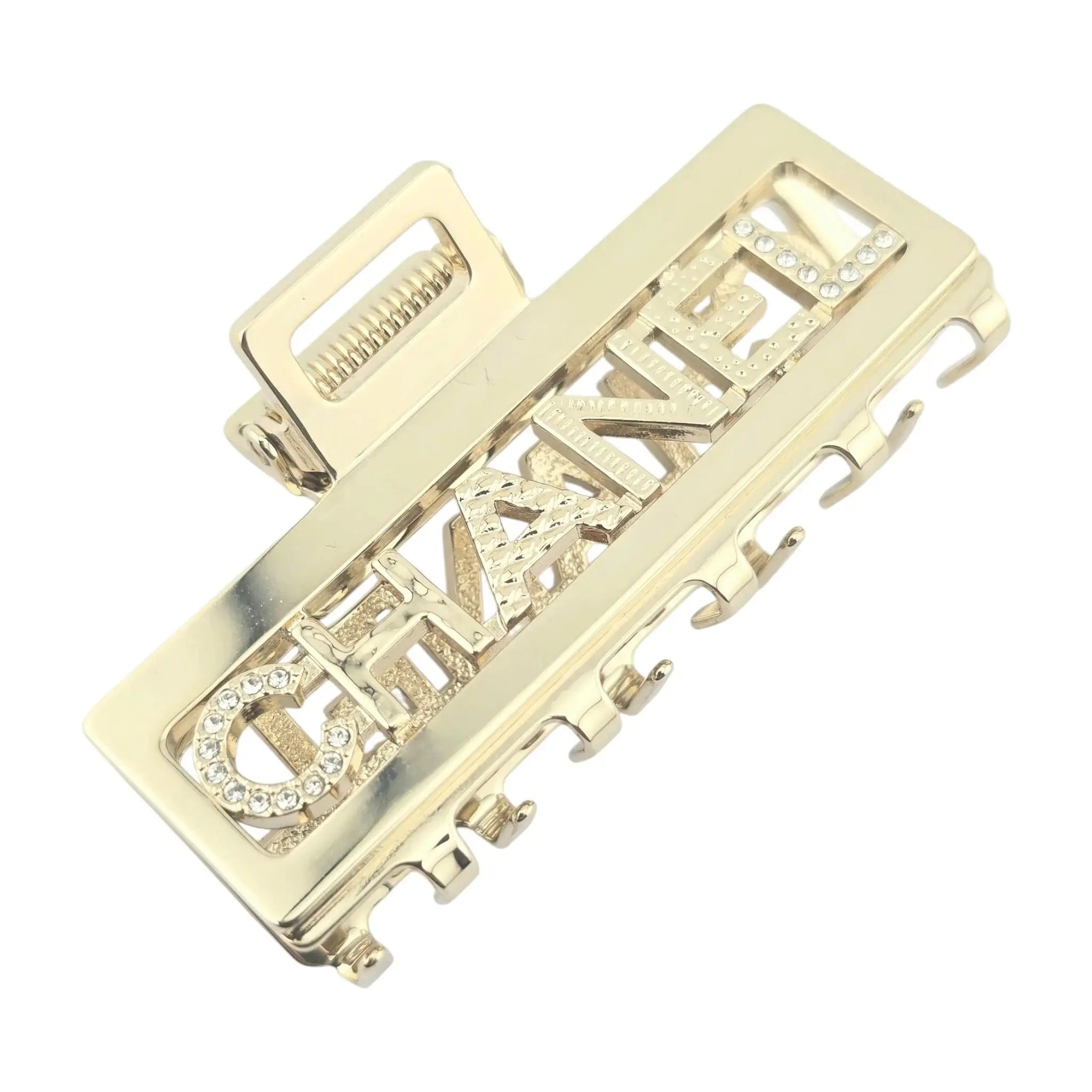 Chanel CC Crystal Gold Hair Clip Claw 2022 CHANEL