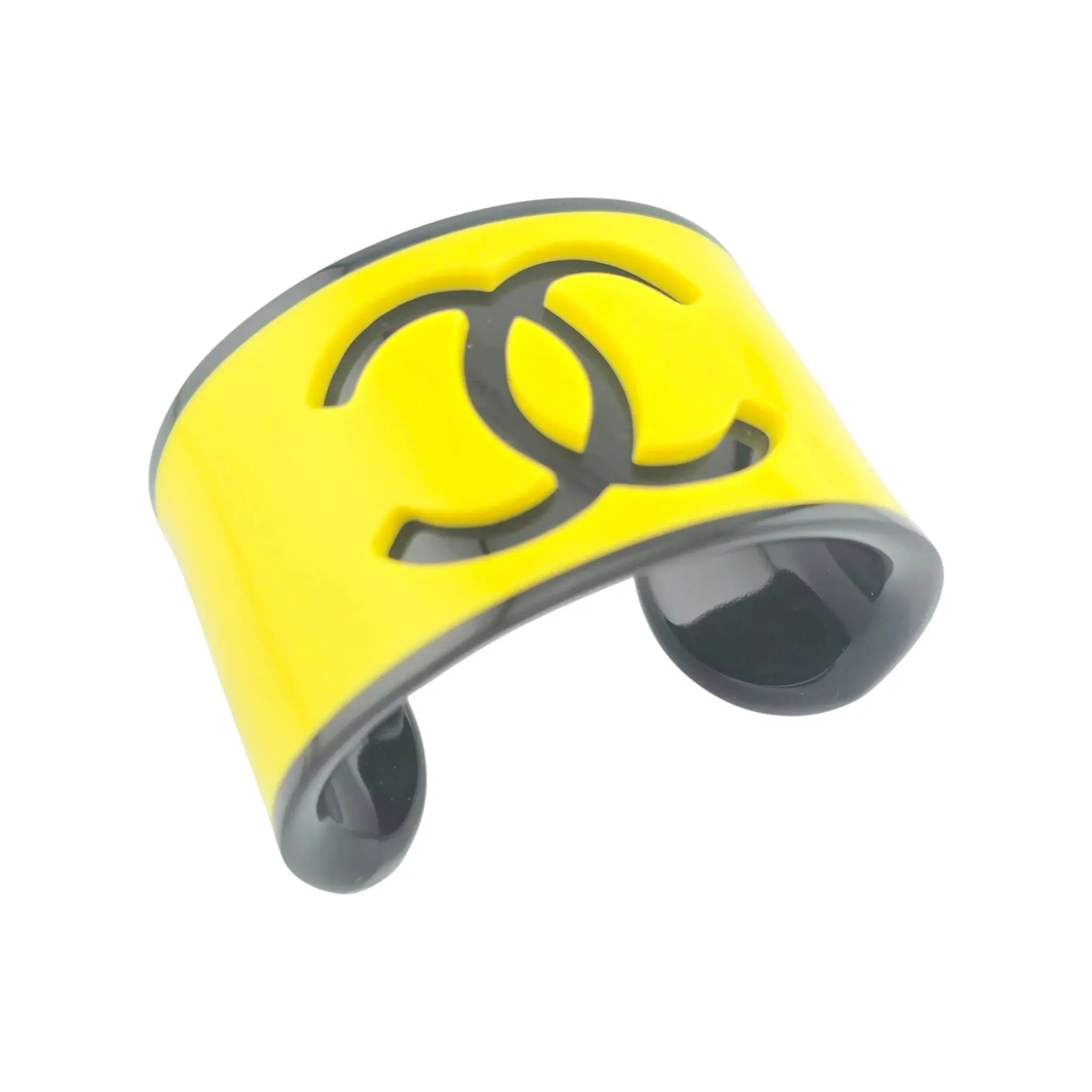 Chanel CC Resin Yellow Bangle B23 CHANEL