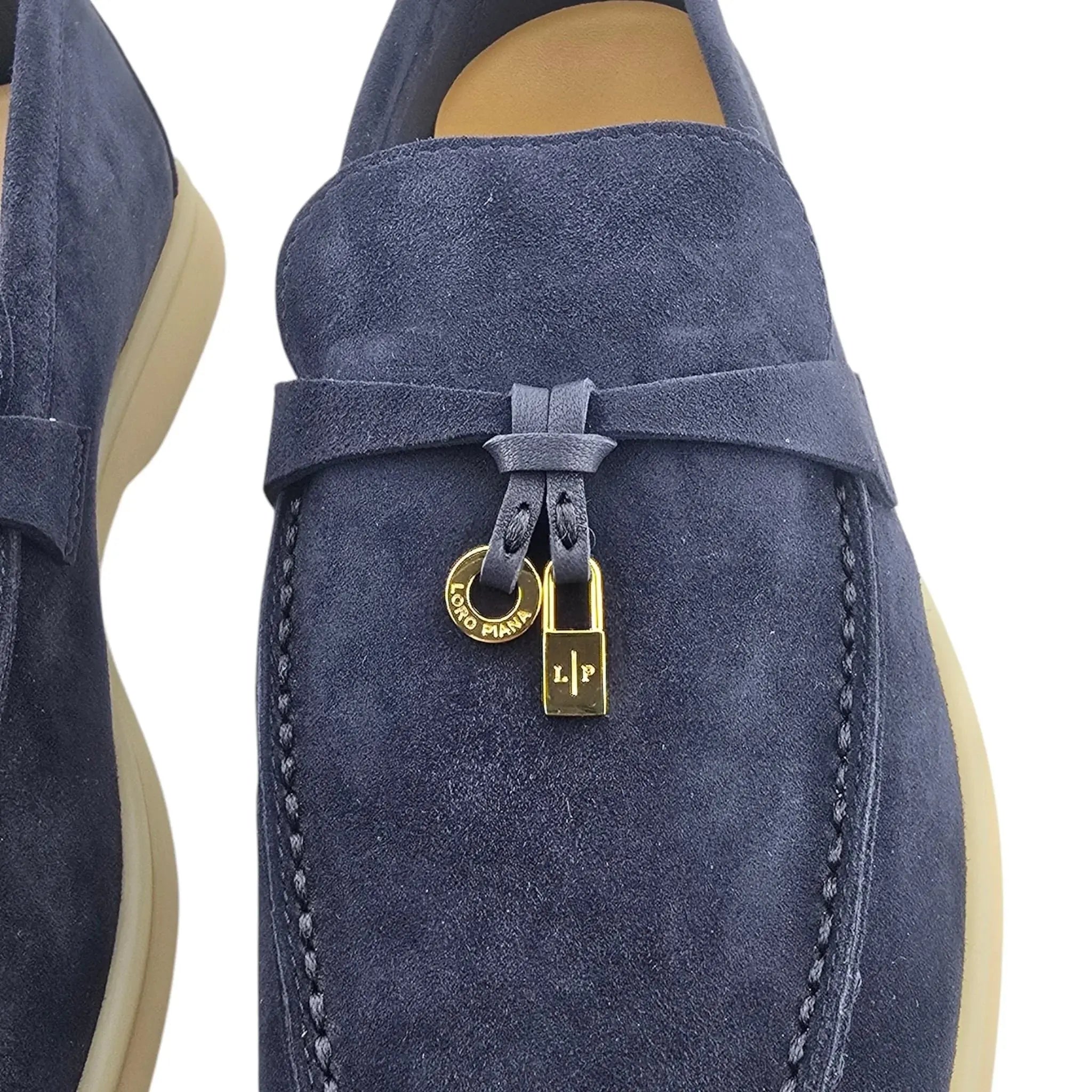 Loro Piana Summer Charms Walk Loafer - Navy - 40 LORO PIANA