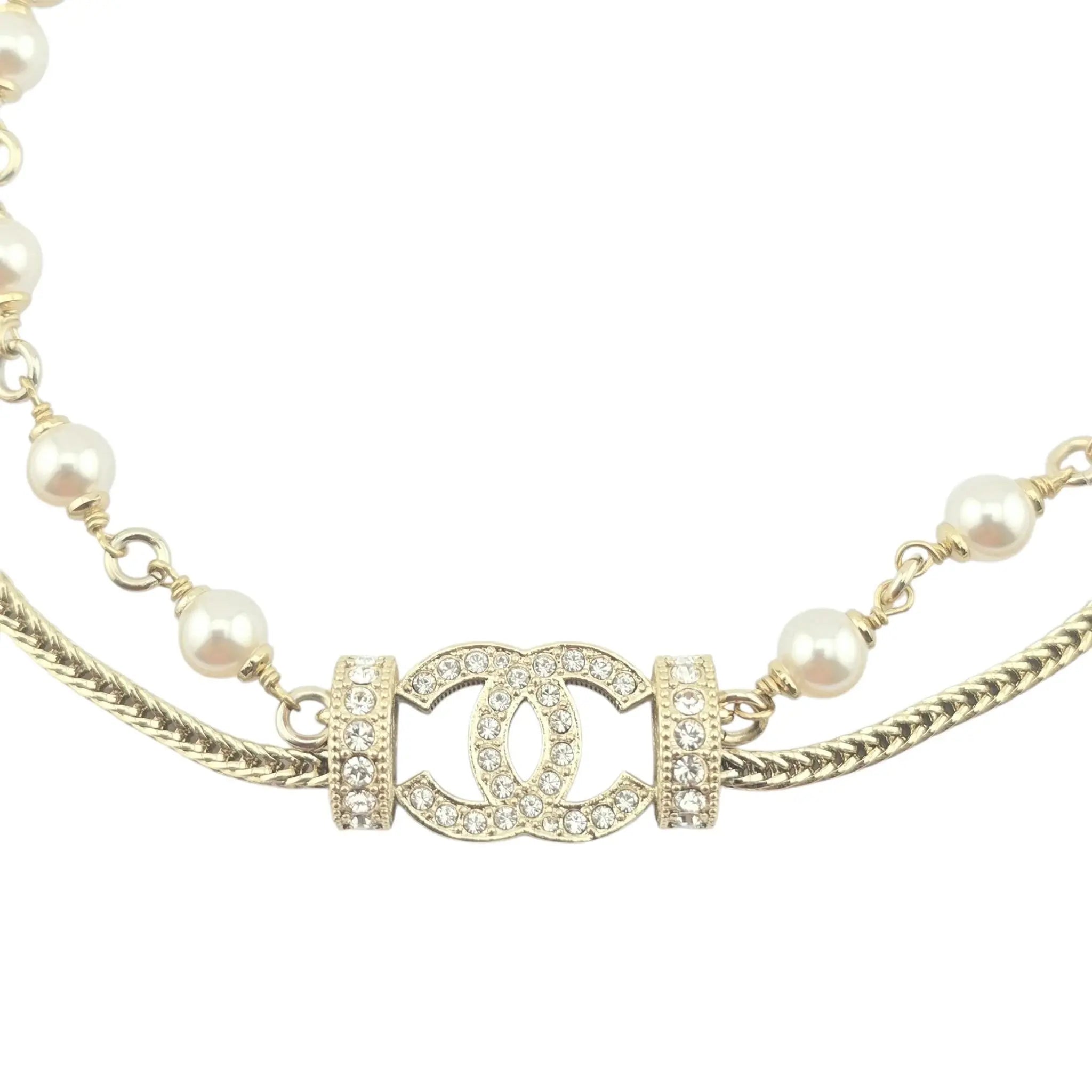 Chanel CC Faux Pearl Necklace B24 CHANEL