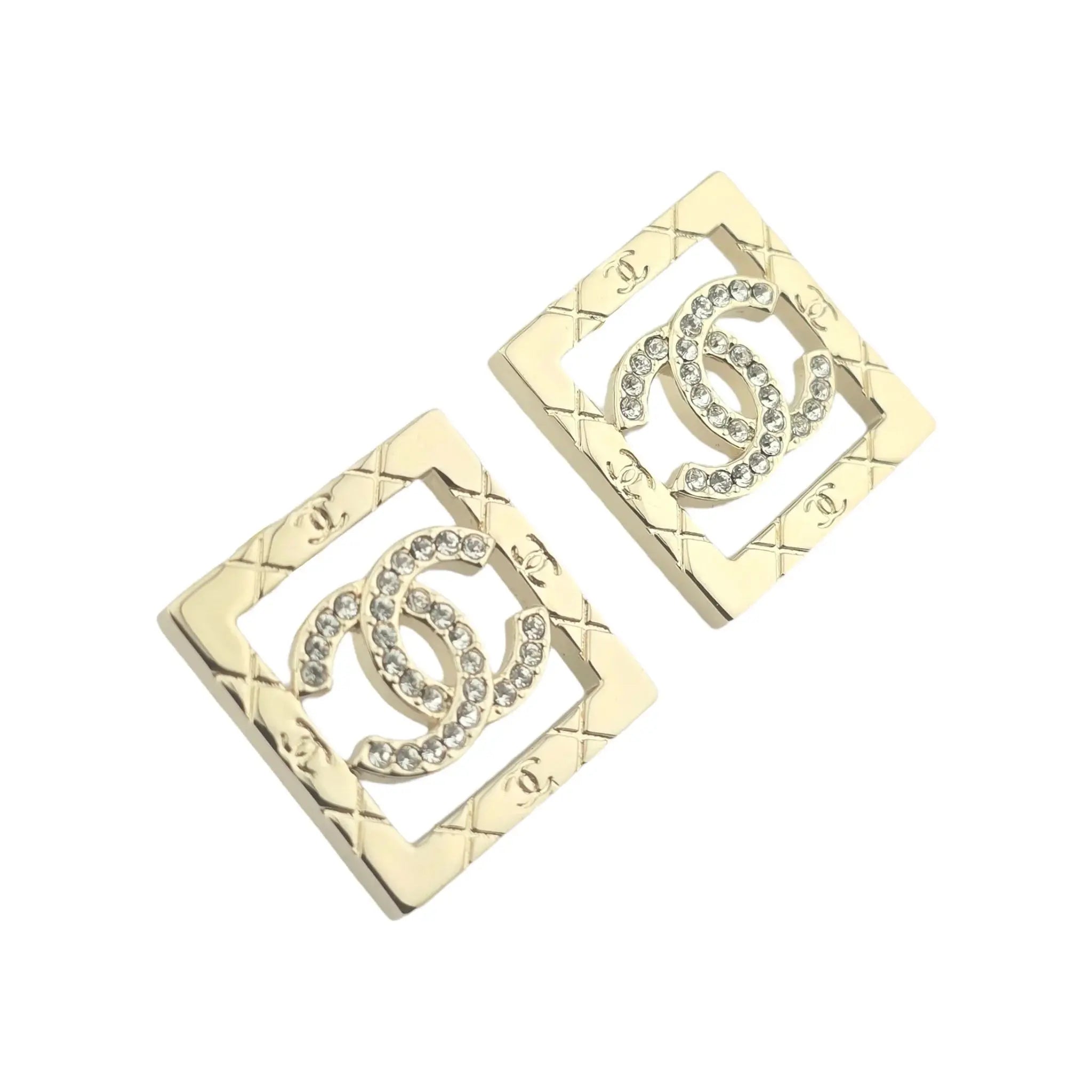 Chanel CC Square Crystal Earrings 2025 CHANEL