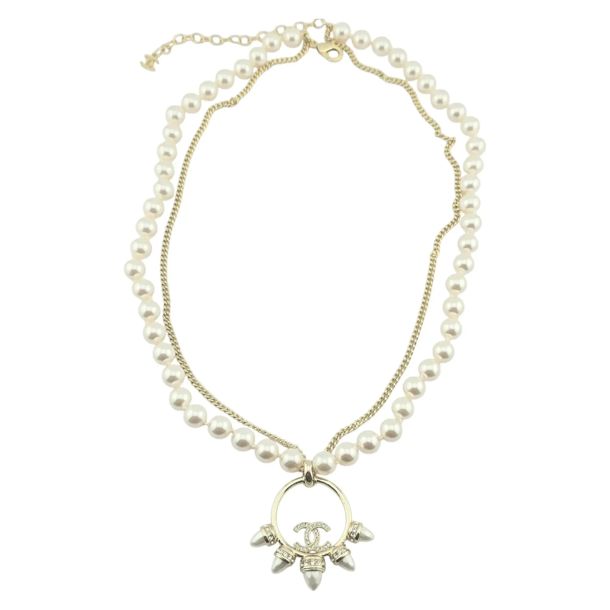 Chanel CC Coco Faux Pearl Crystal Necklace 2022 CHANEL