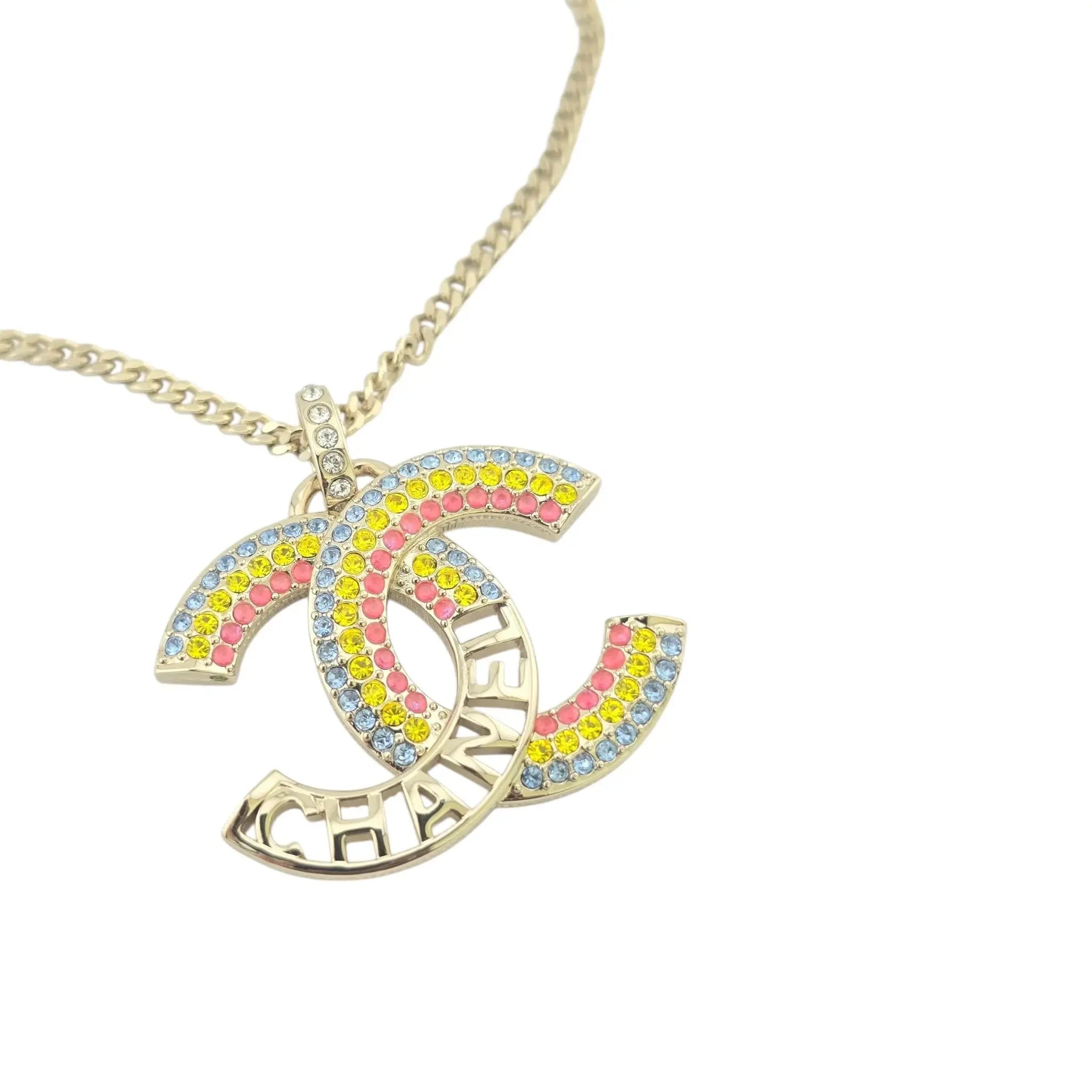 Chanel CC Rainbow Crystals Necklace 2023 CHANEL