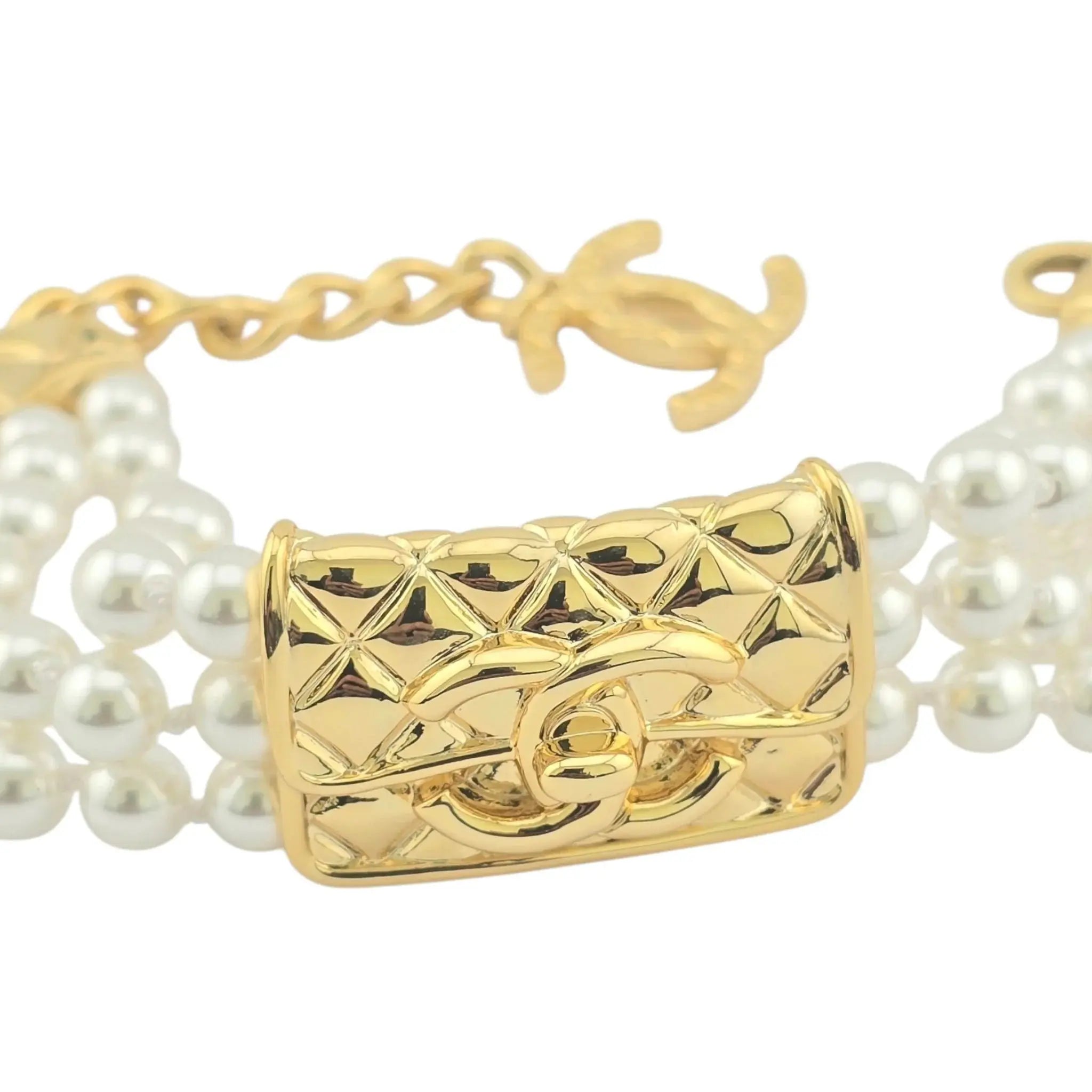 Chanel CC Faux Pearl Matelasse Bracelet 2024 CHANEL
