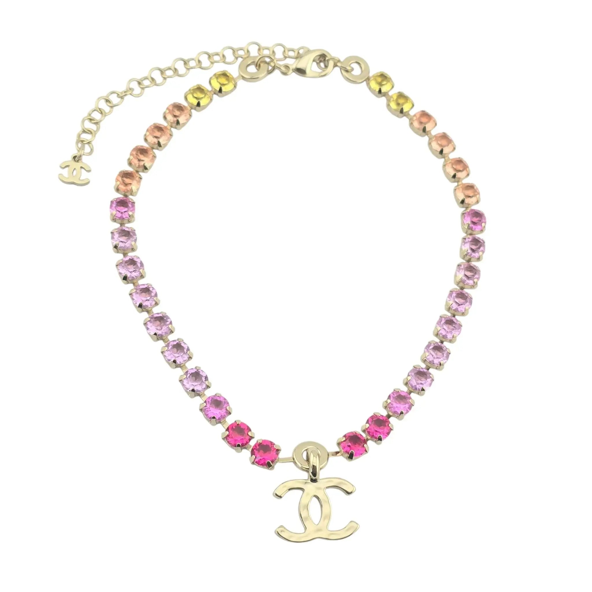 Chanel Strass CC Pendant Choker Multicoloured Necklace 2024 CHANEL