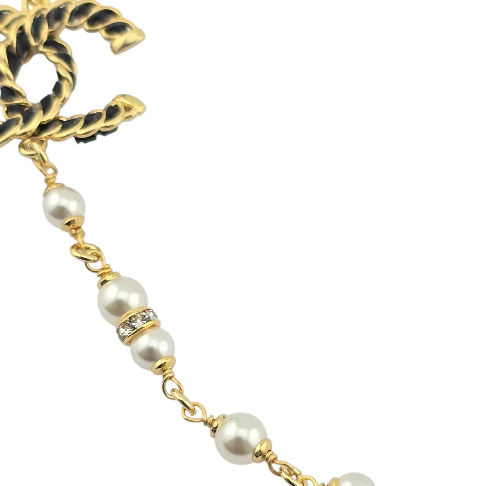 Chanel CC Faux Pearl Leather Necklace 2024 CHANEL
