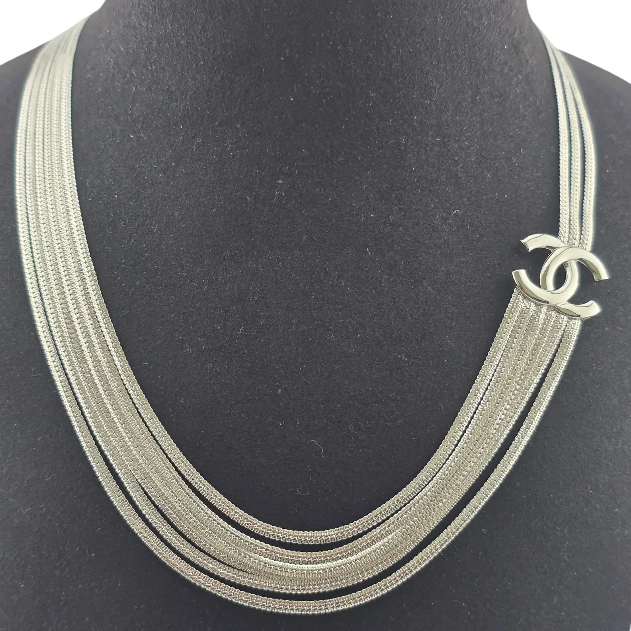 Chanel CC Silver Layer Necklace 2022 CHANEL