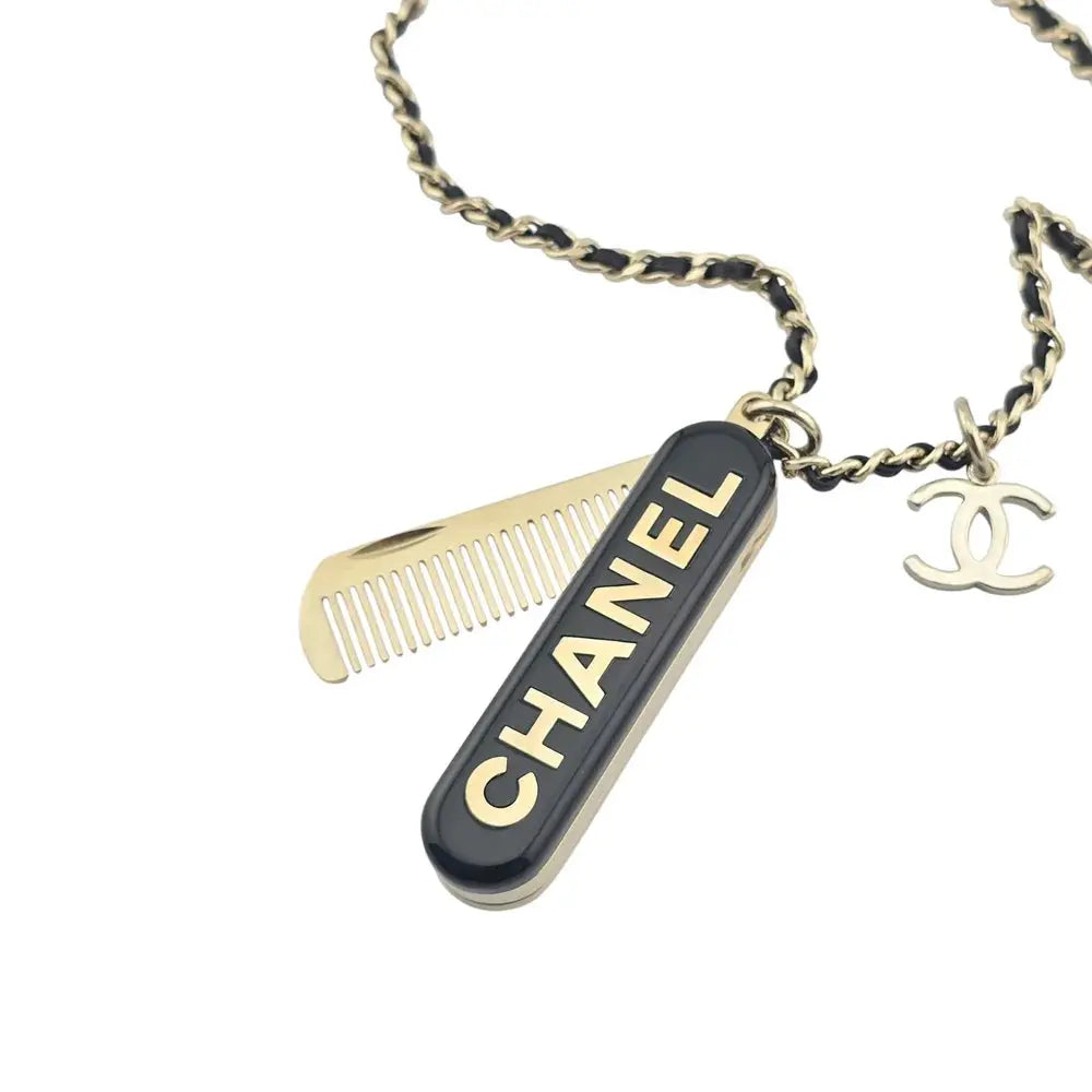Chanel Black Gold Comb Necklace 22-23FW CHANEL