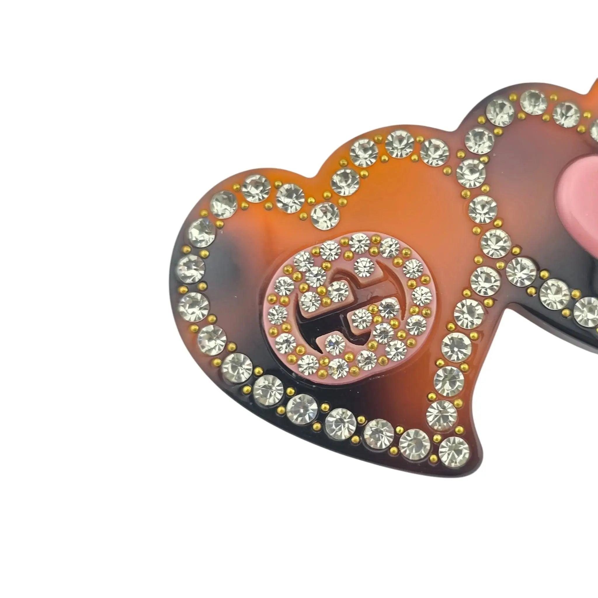 GUCCI GG Hair clip with Interlocking G Heart GUCCI