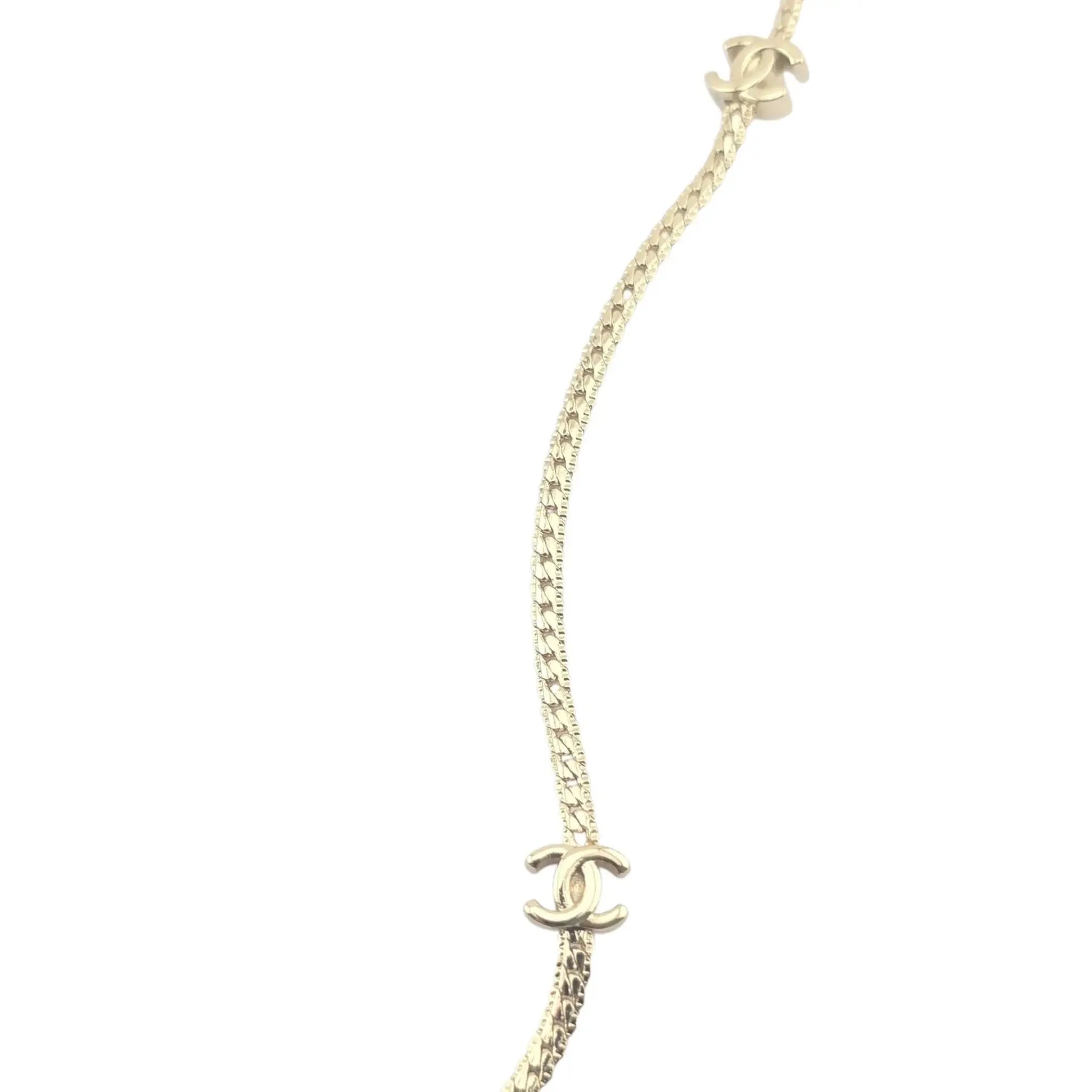Chanel CC Gold Metal Long Necklace 2024 CHANEL