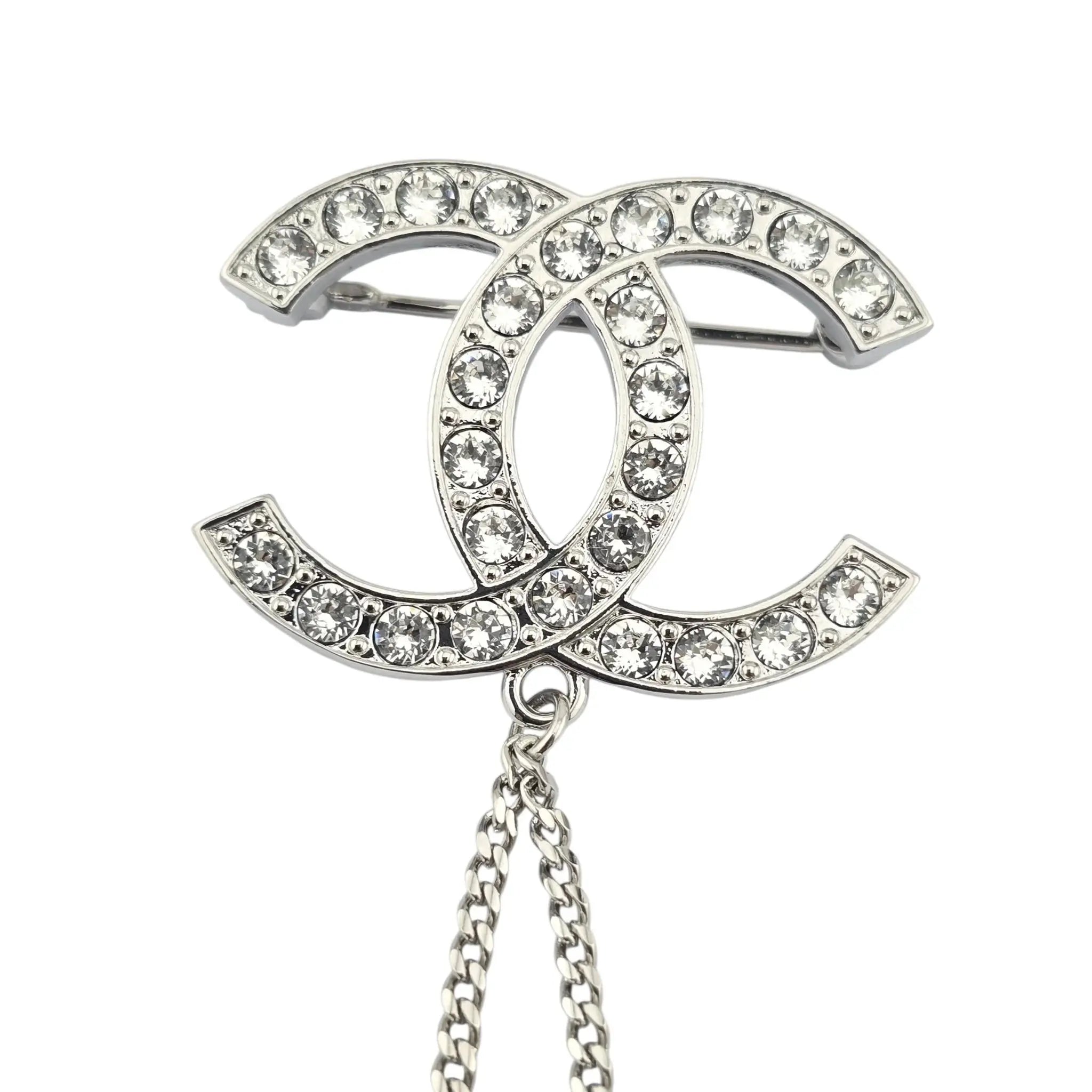 Chanel CC Multi Strand Chain Heart Brooch 2023 CHANEL