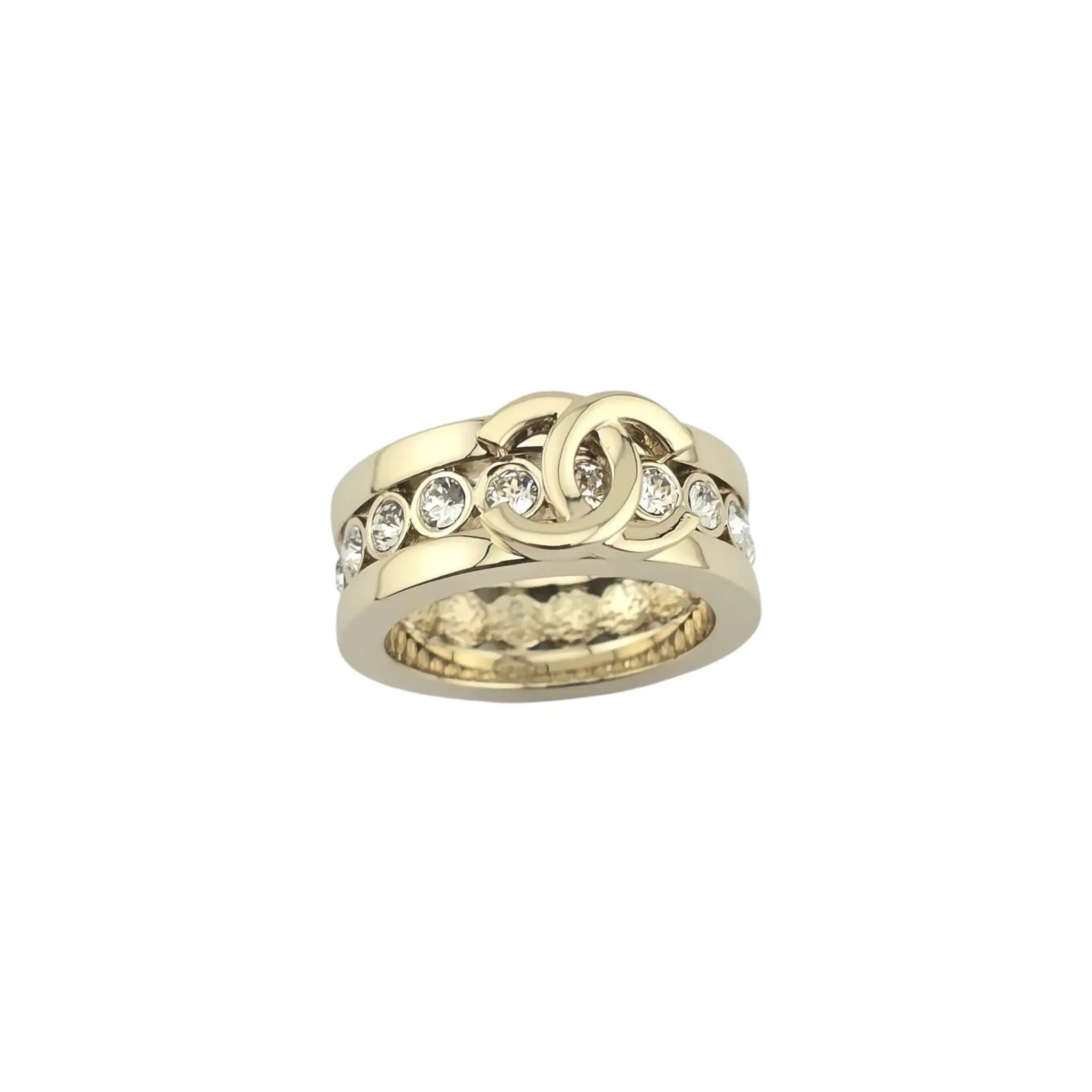 Chanel CC Gold Crystal Ring 2023 CHANEL