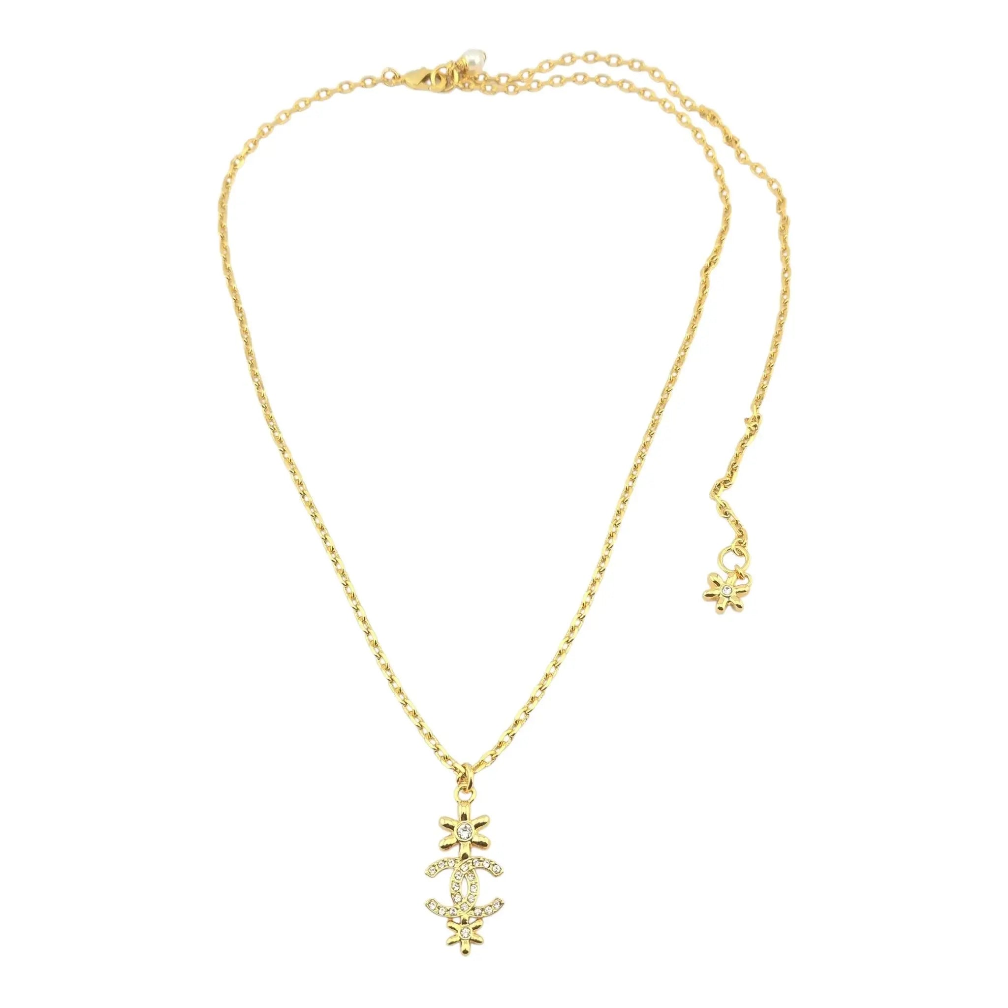 Chanel CC Gold Floral Necklace 2023 CHANEL