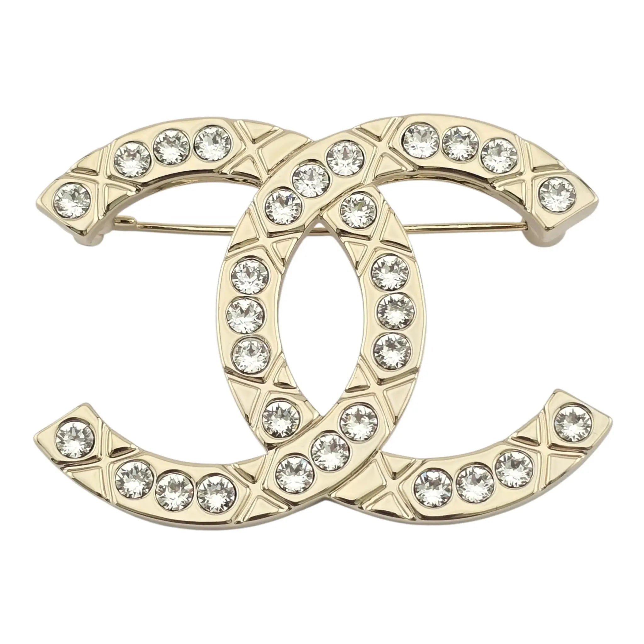 Chanel CC Gold Crystal Brooch B25 CHANEL