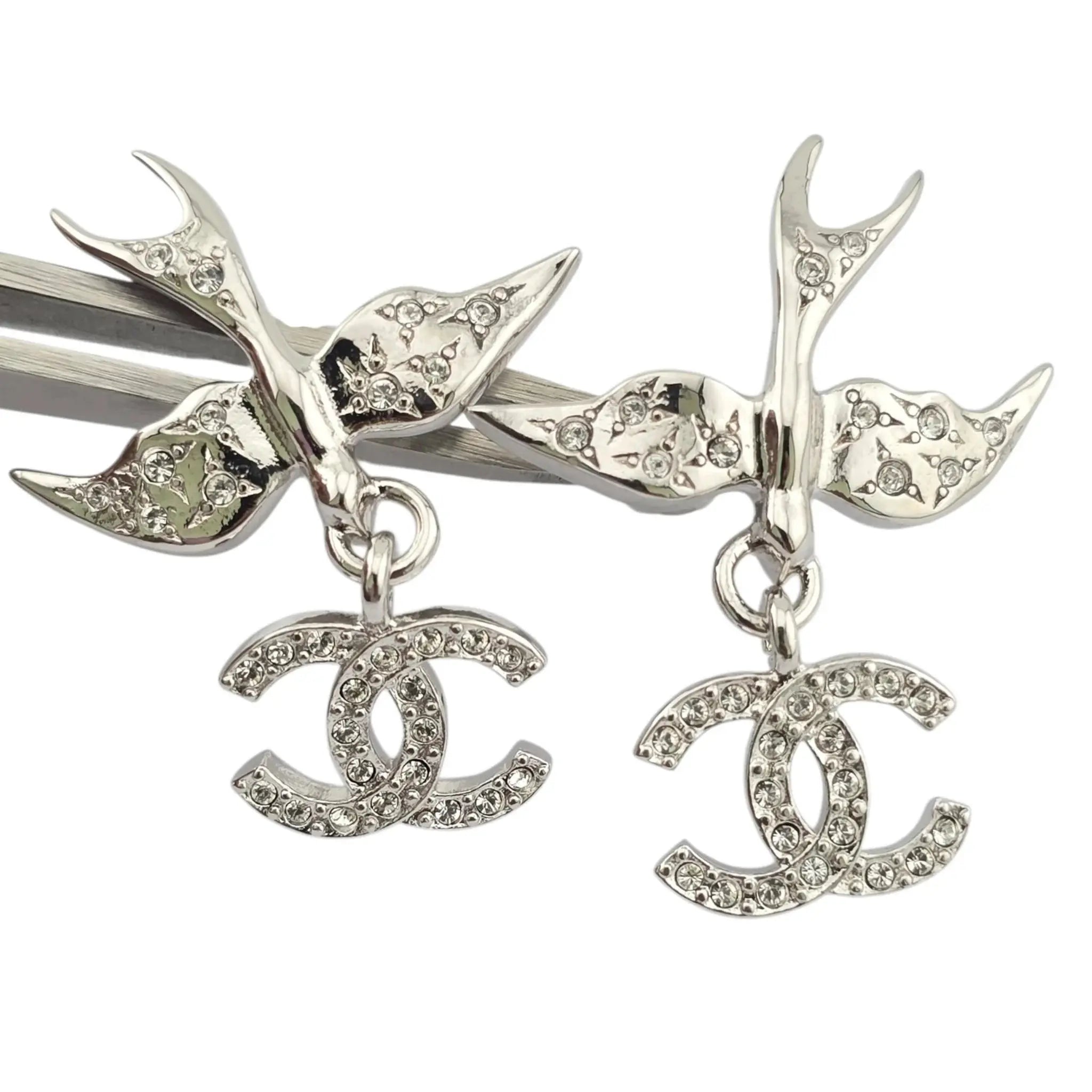 Chanel CC Silver Bird Earrings SS25 CHANEL