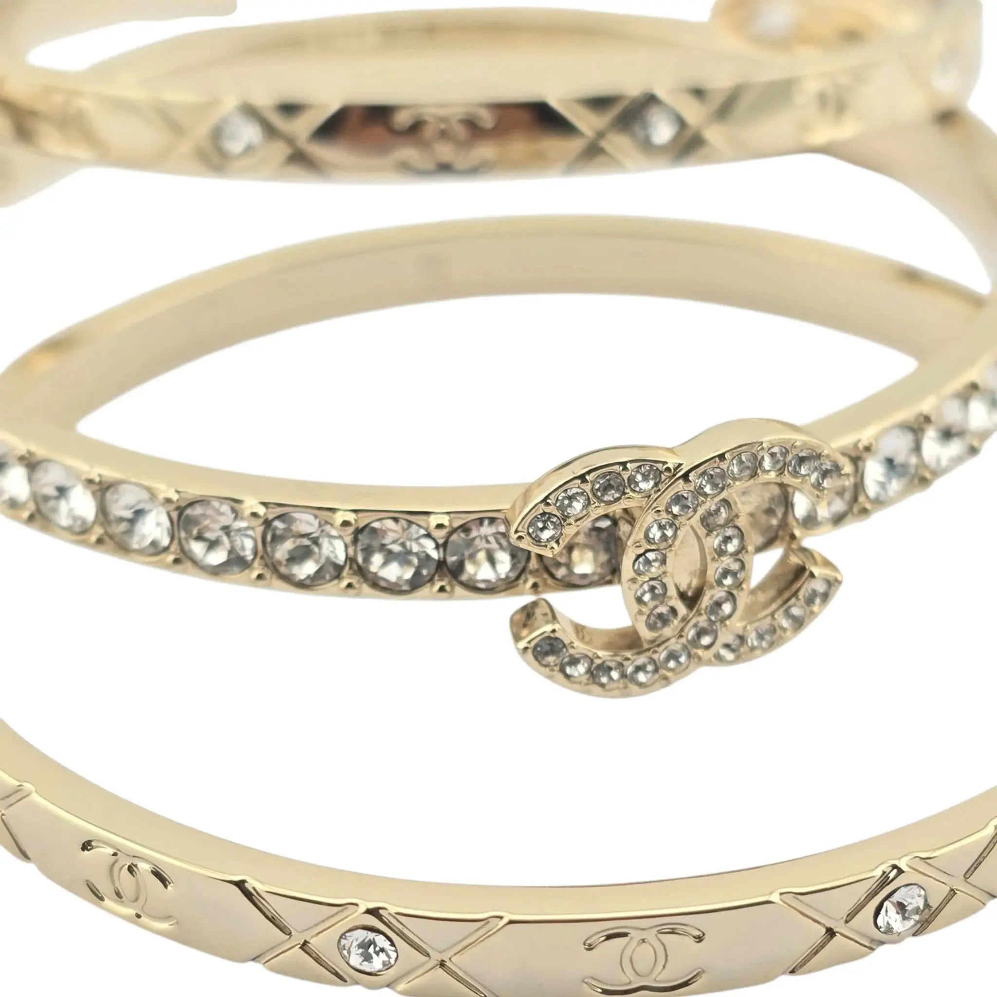 Chanel CC Cuff Bangle Gold Set S 2025 CHANEL