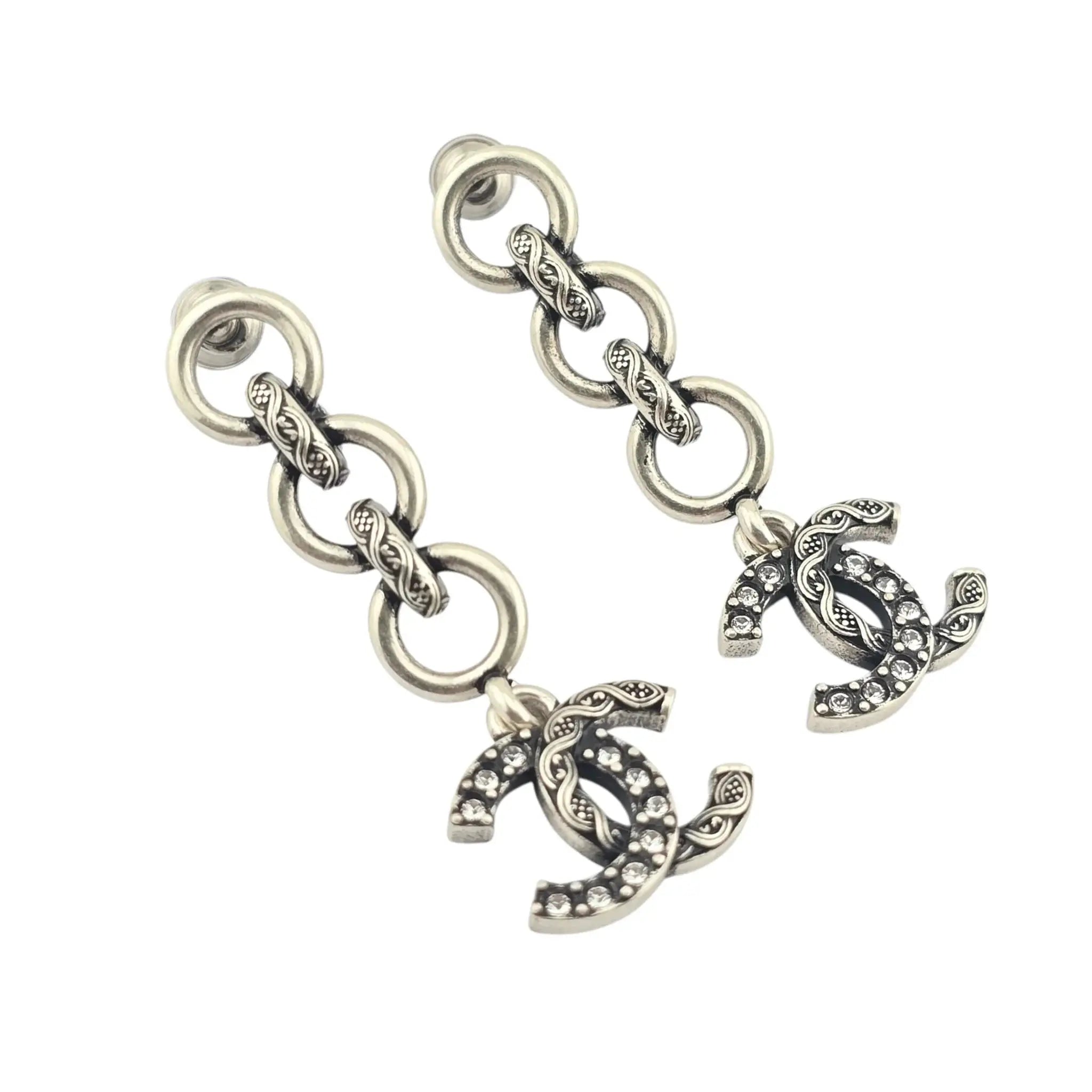 Chanel CC Silver Stud Earrings 2024 CHANEL