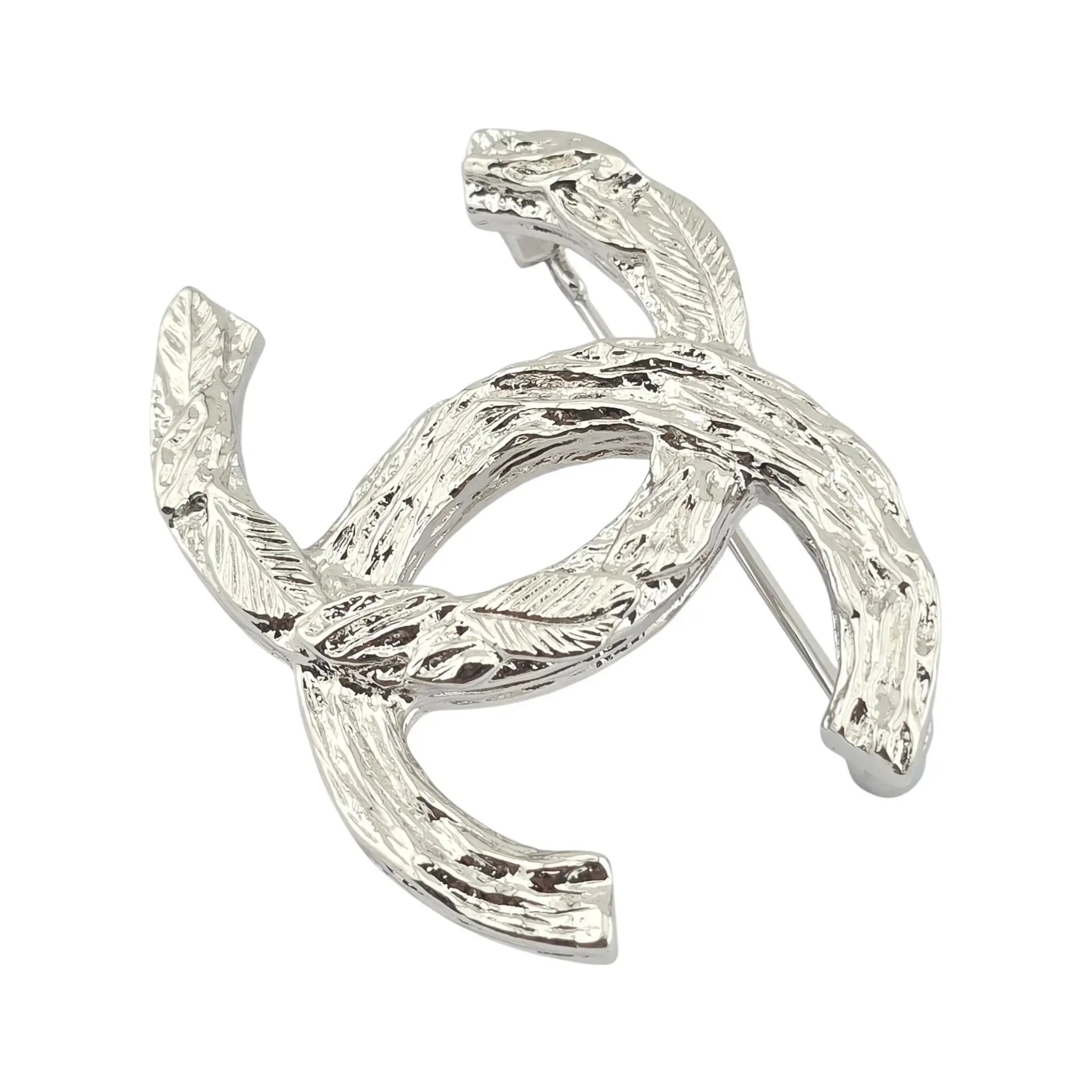 Chanel CC Metal Silver Brooch 2025 CHANEL