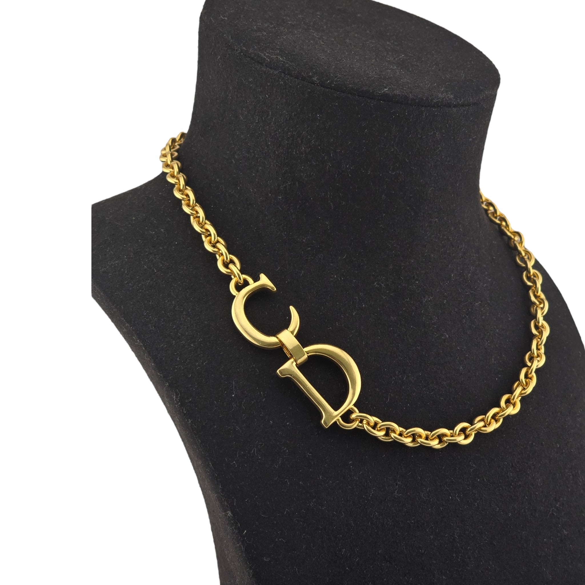 Christian Dior CD Gold Saddle Necklace DIOR