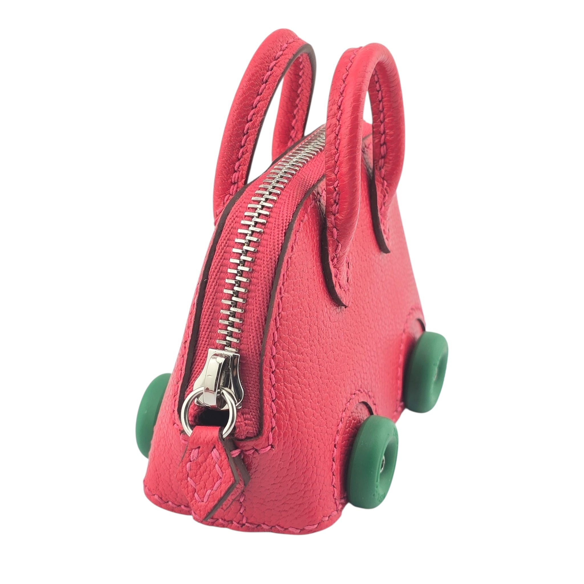 Hermes Bolide On Wheels Bag Charm Rose Extreme HERMES