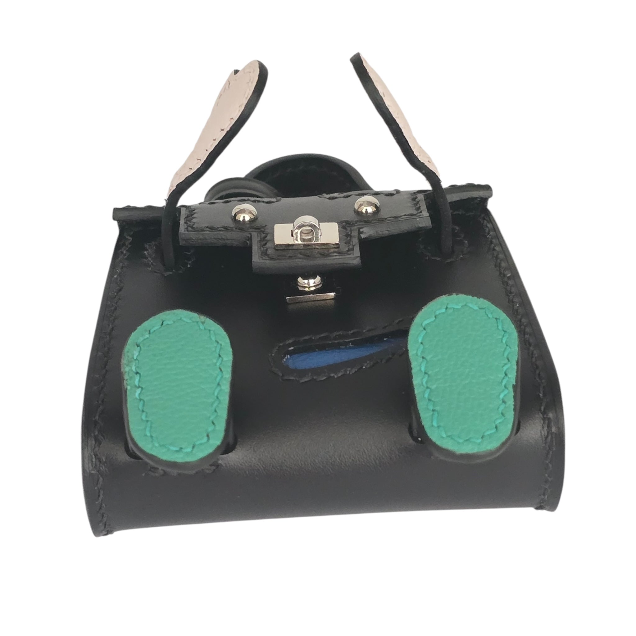 Hermes Quelle Idole Kelly Doll Bag Charm Noir Black