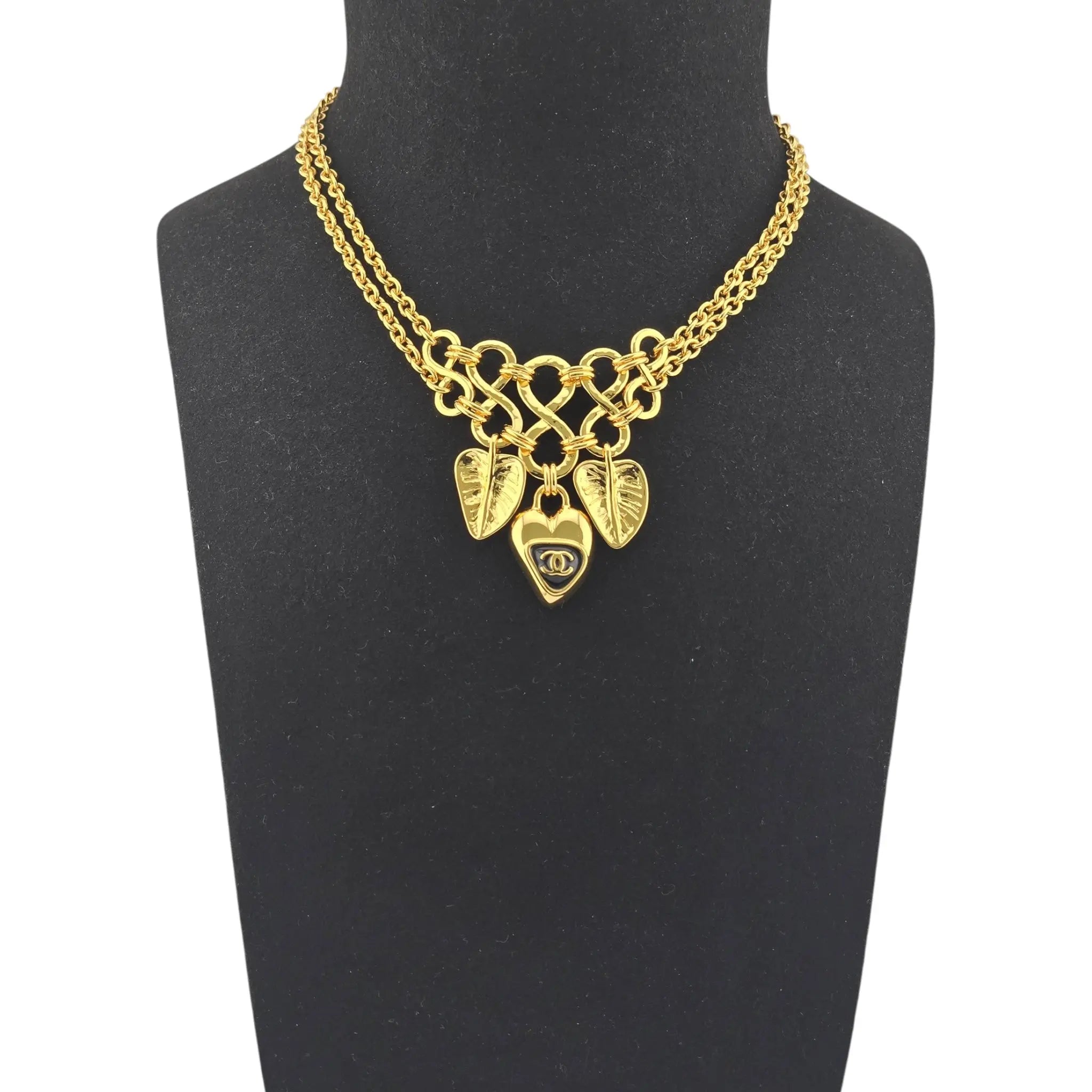 Chanel CC Gold Leaf Pendant Necklace 2025