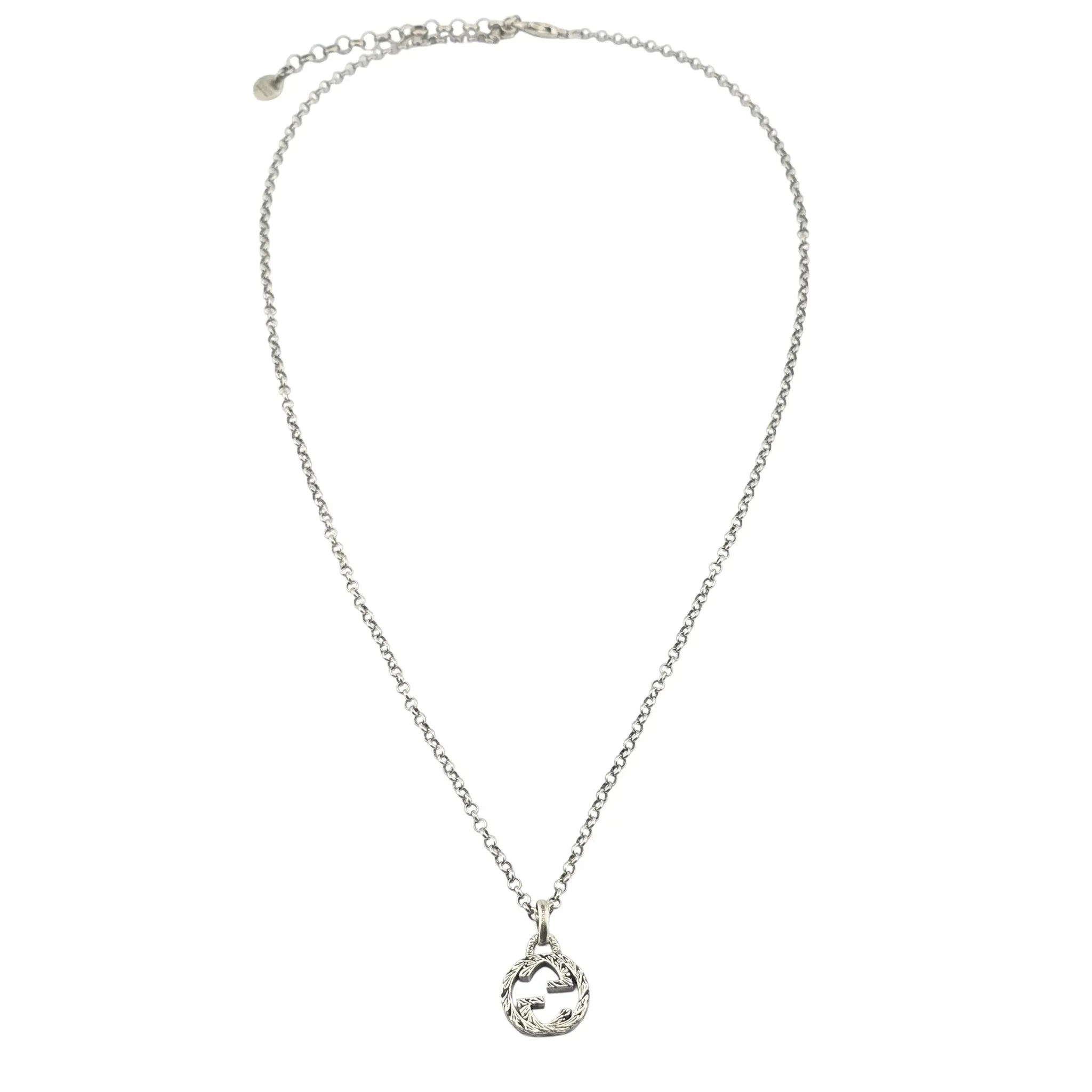 GUCCI GG Double G 925 Sterling Silver Necklace GUCCI