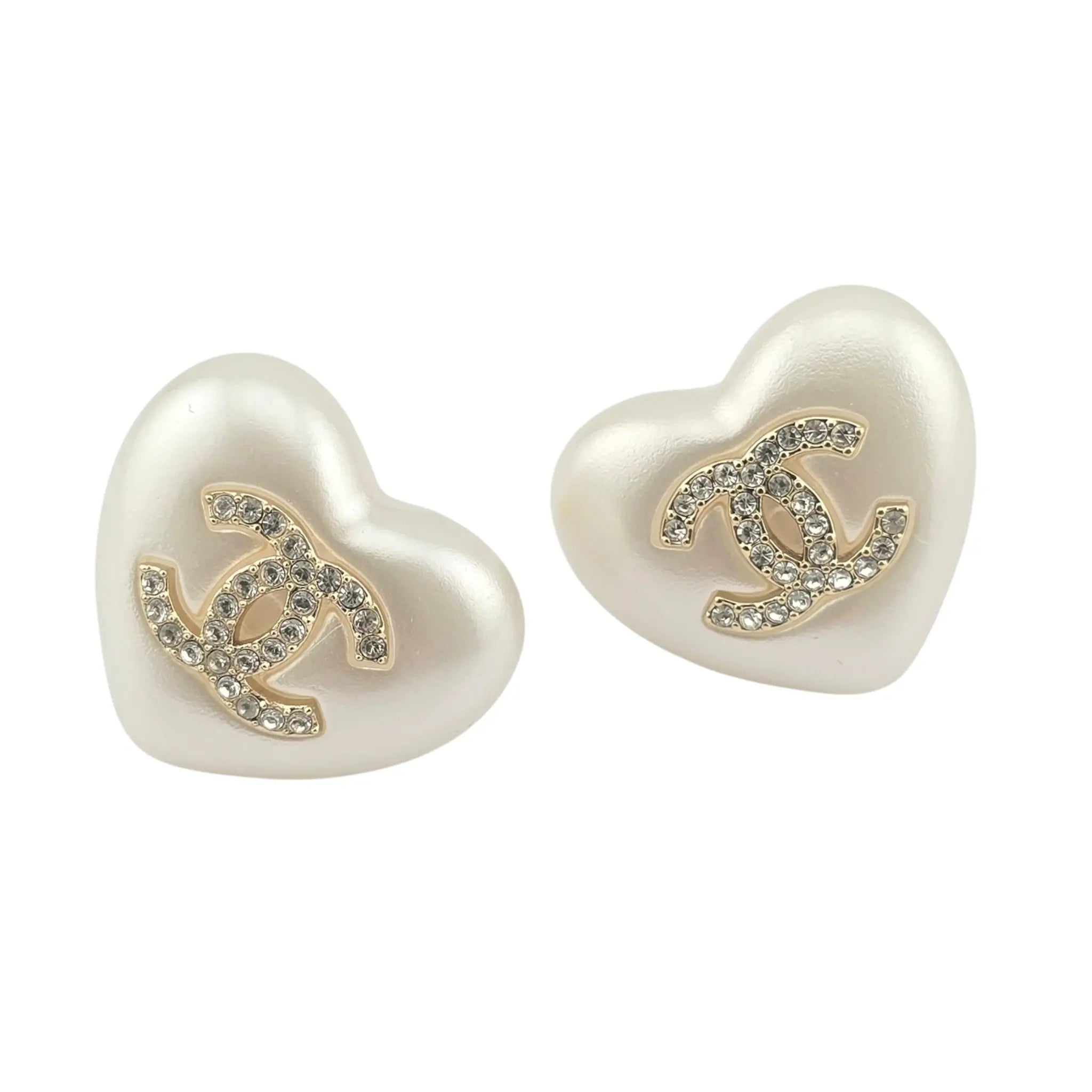 Chanel CC Heart Faux Pearl Earrings 2021 CHANEL