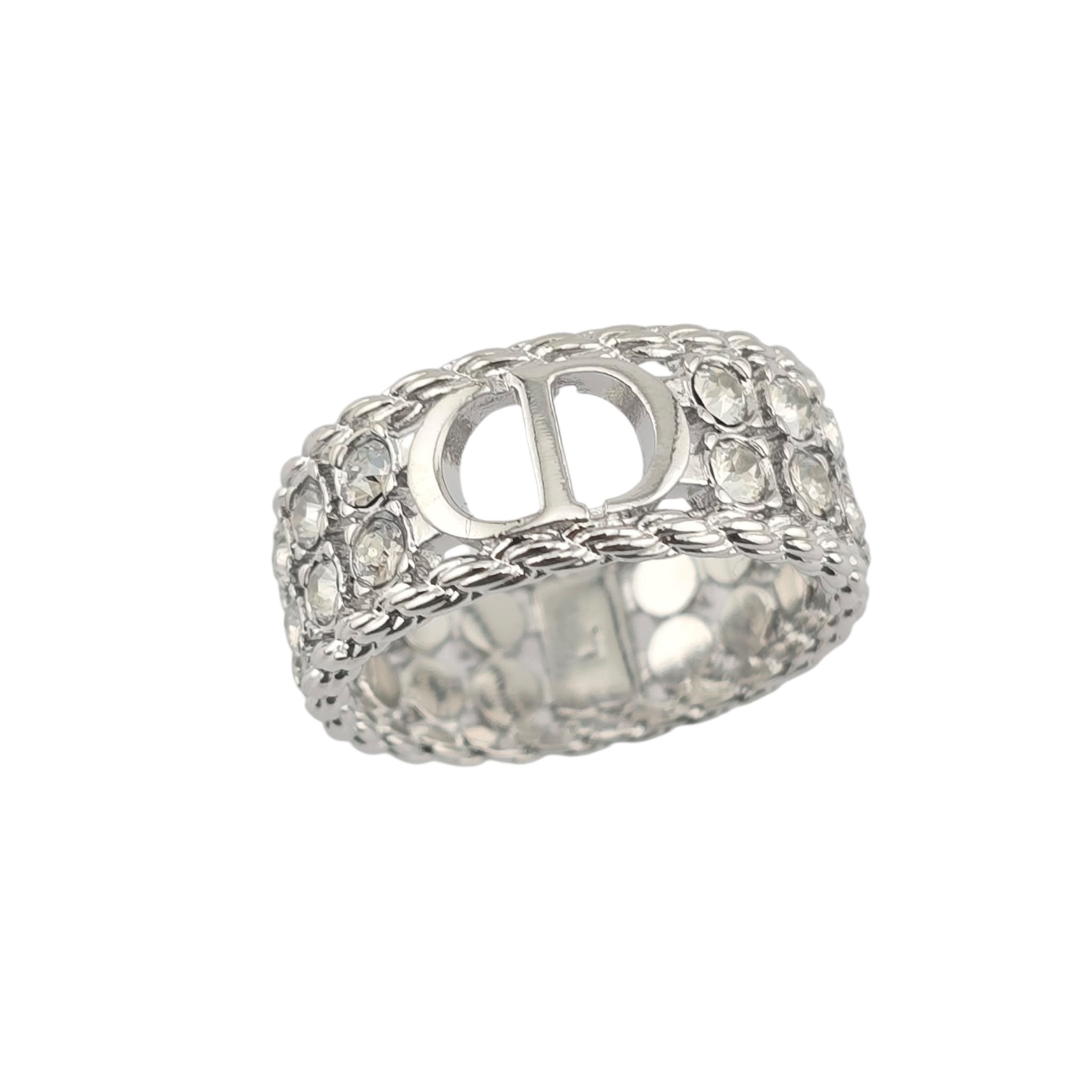 Christian Dior CD Crystal Silver Ring