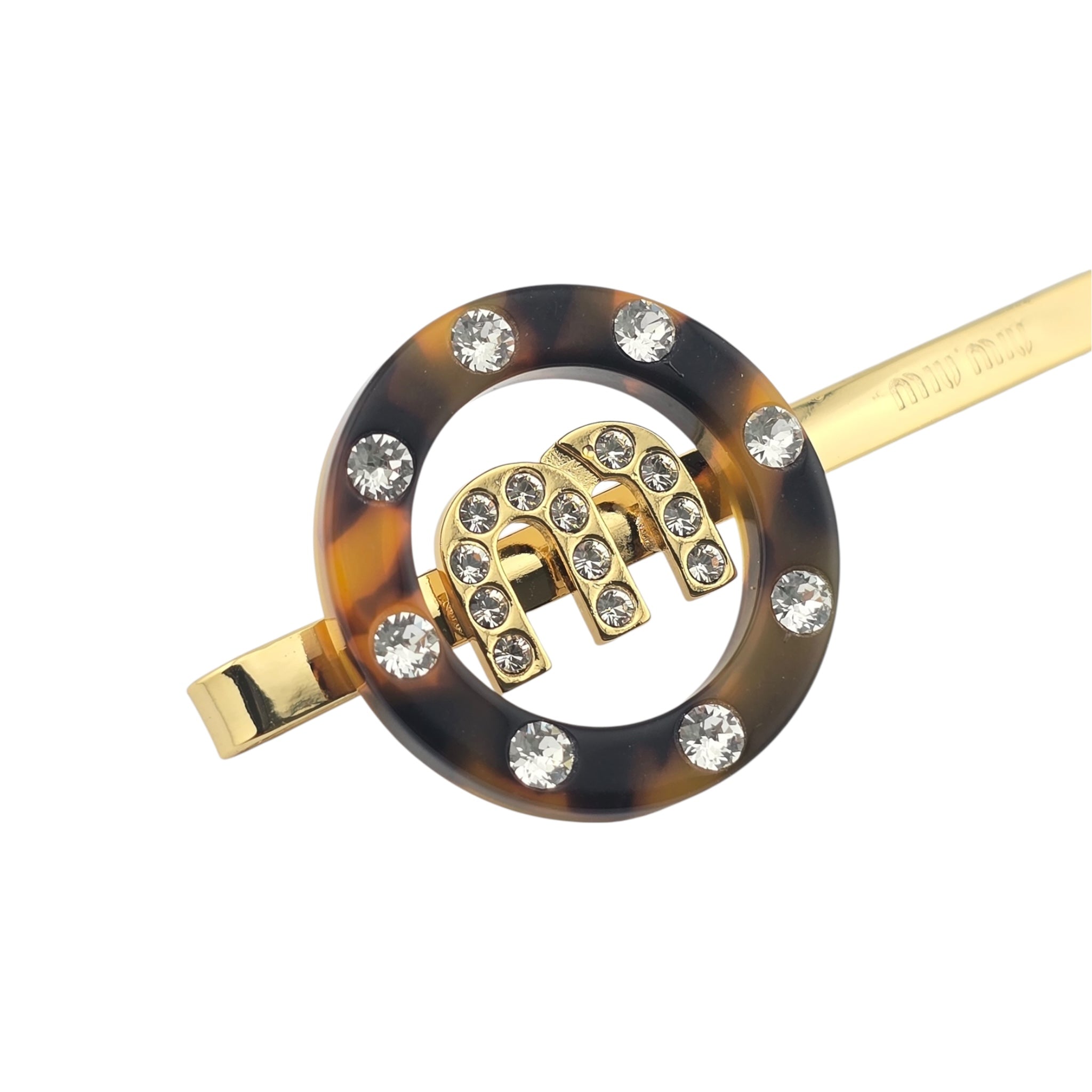 Miu Miu Logo Crystal Hair Clip