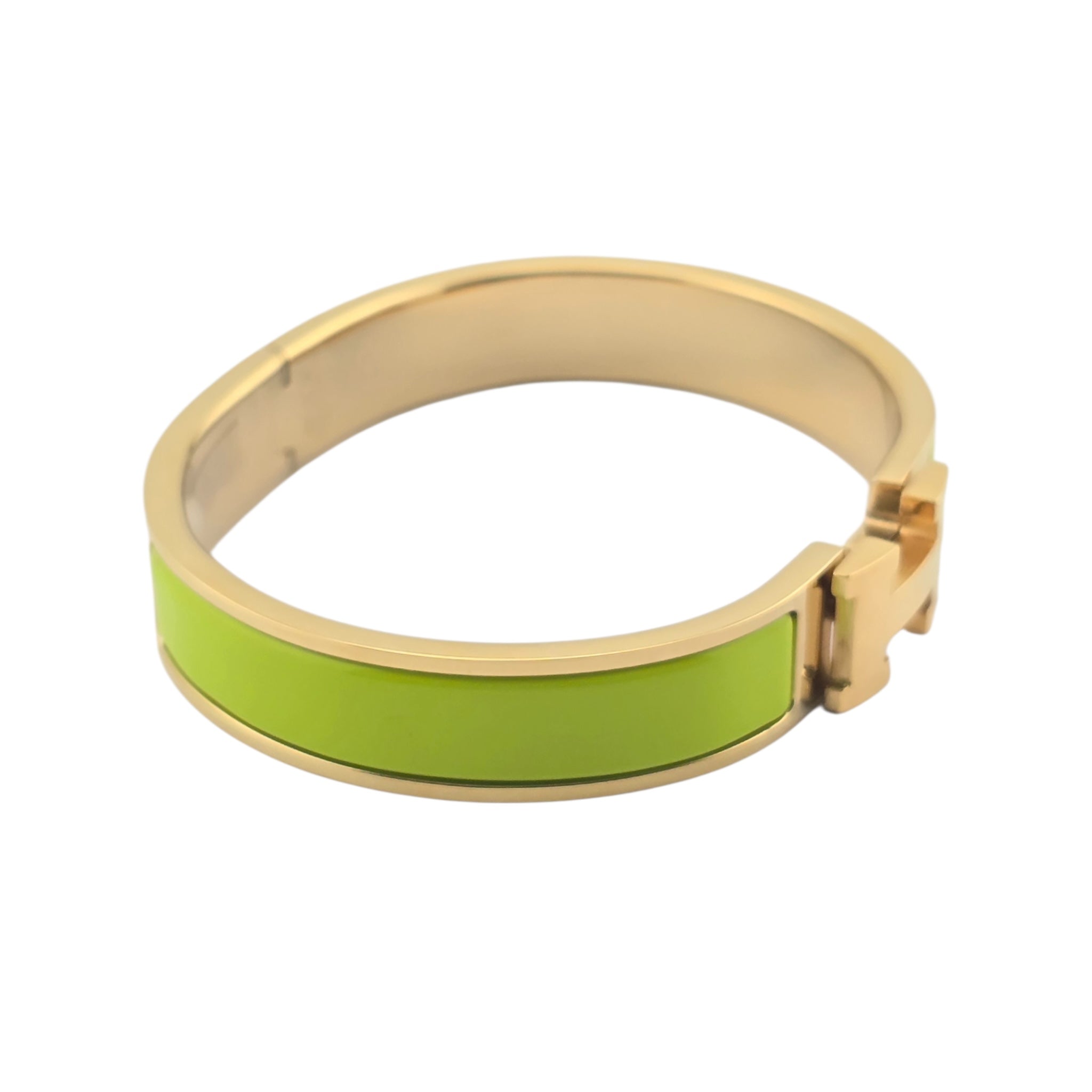 Hermes Clic H Bracelet Green Gold GM