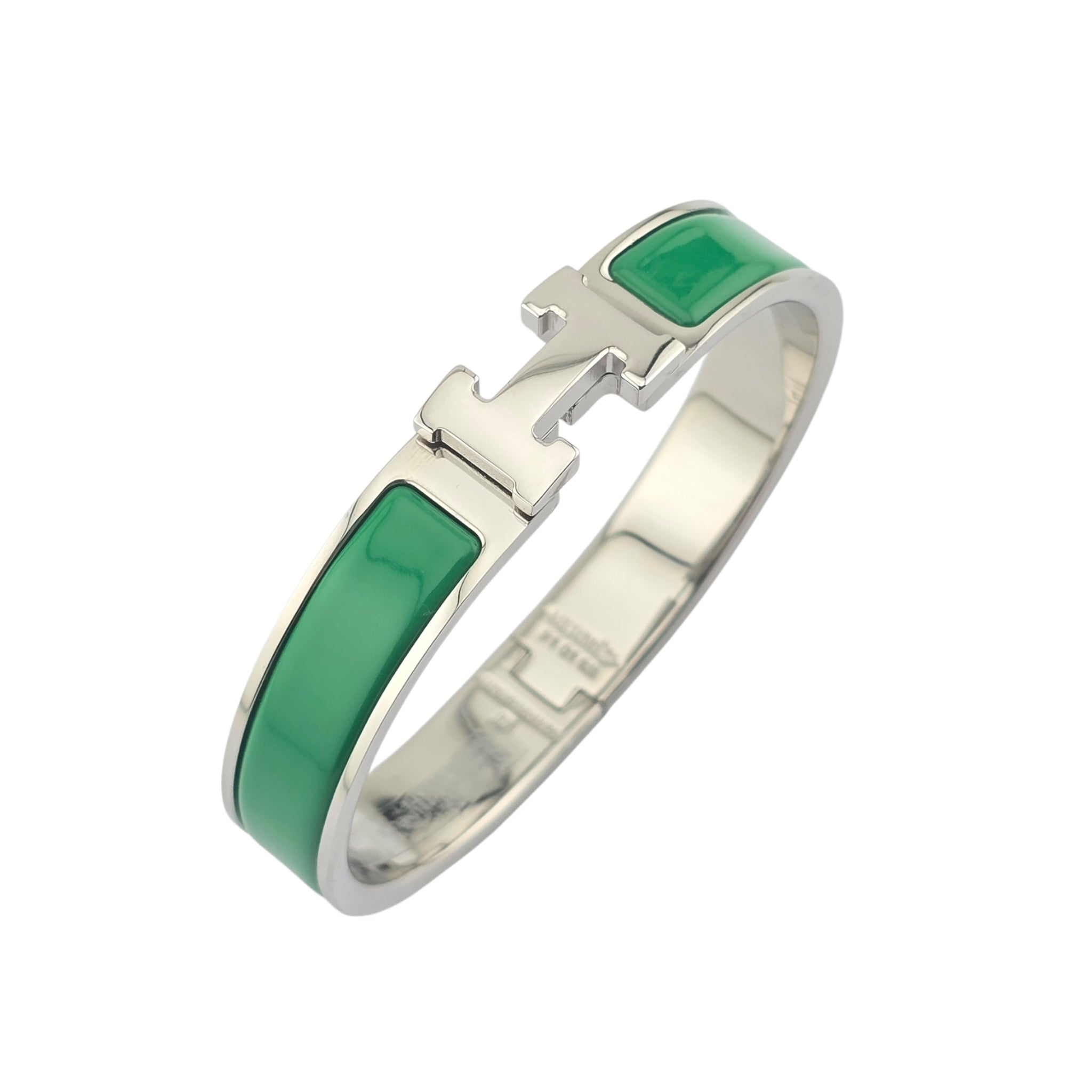 Hermes Clic H Bracelet Green Palladium GM