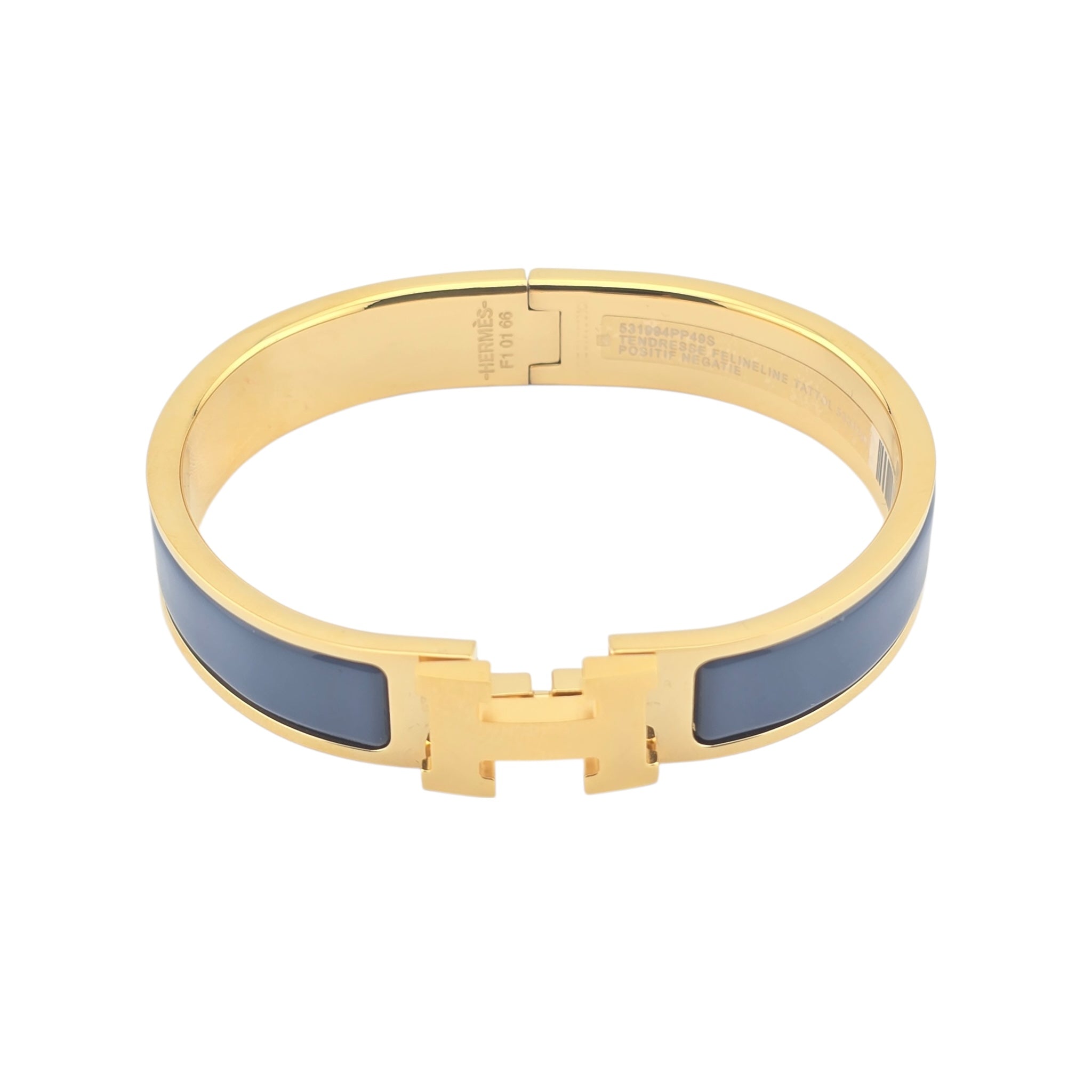 Hermes Clic H Bracelet Navy Gold GM