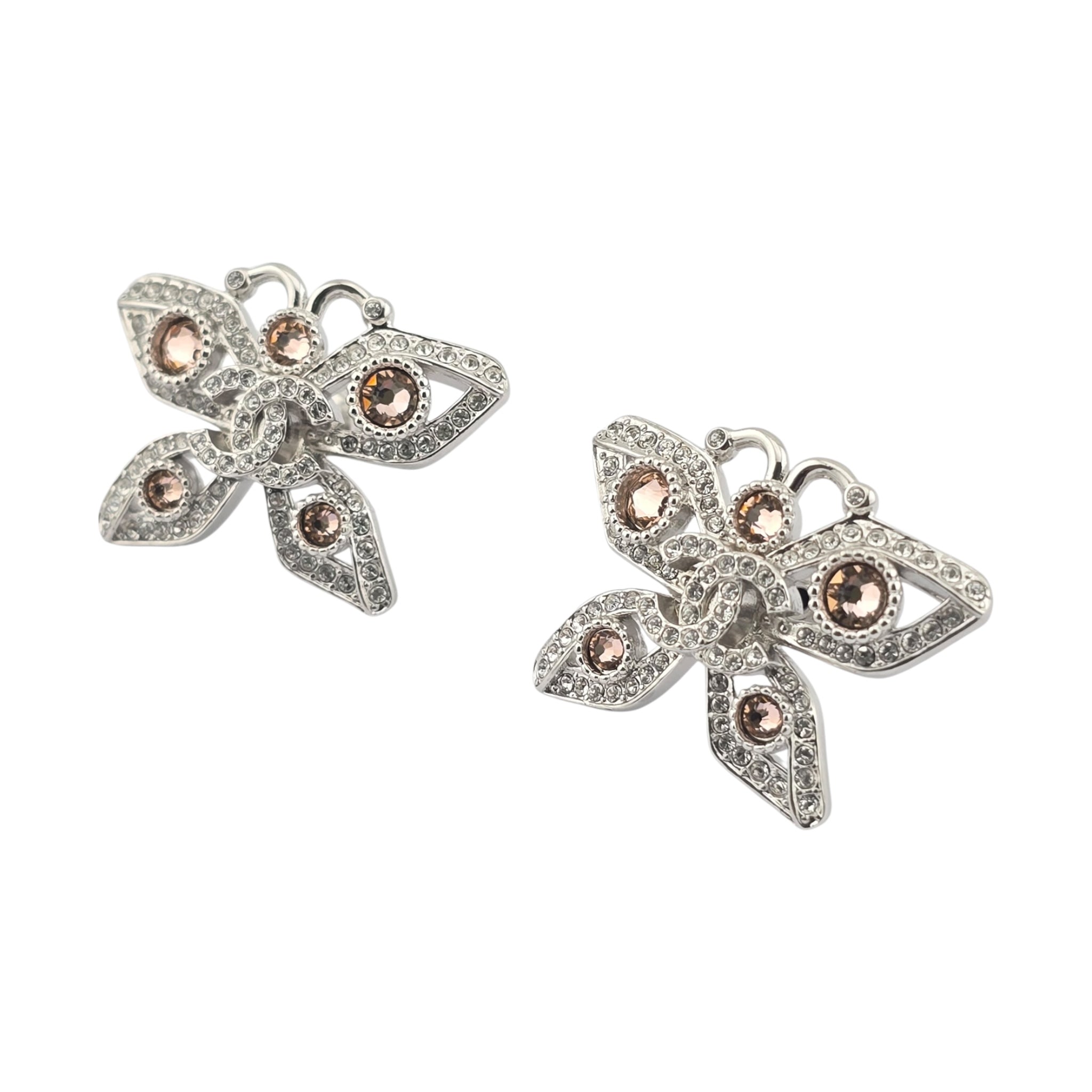 Chanel CC Butterfly Silver Crystal Bracelet B25