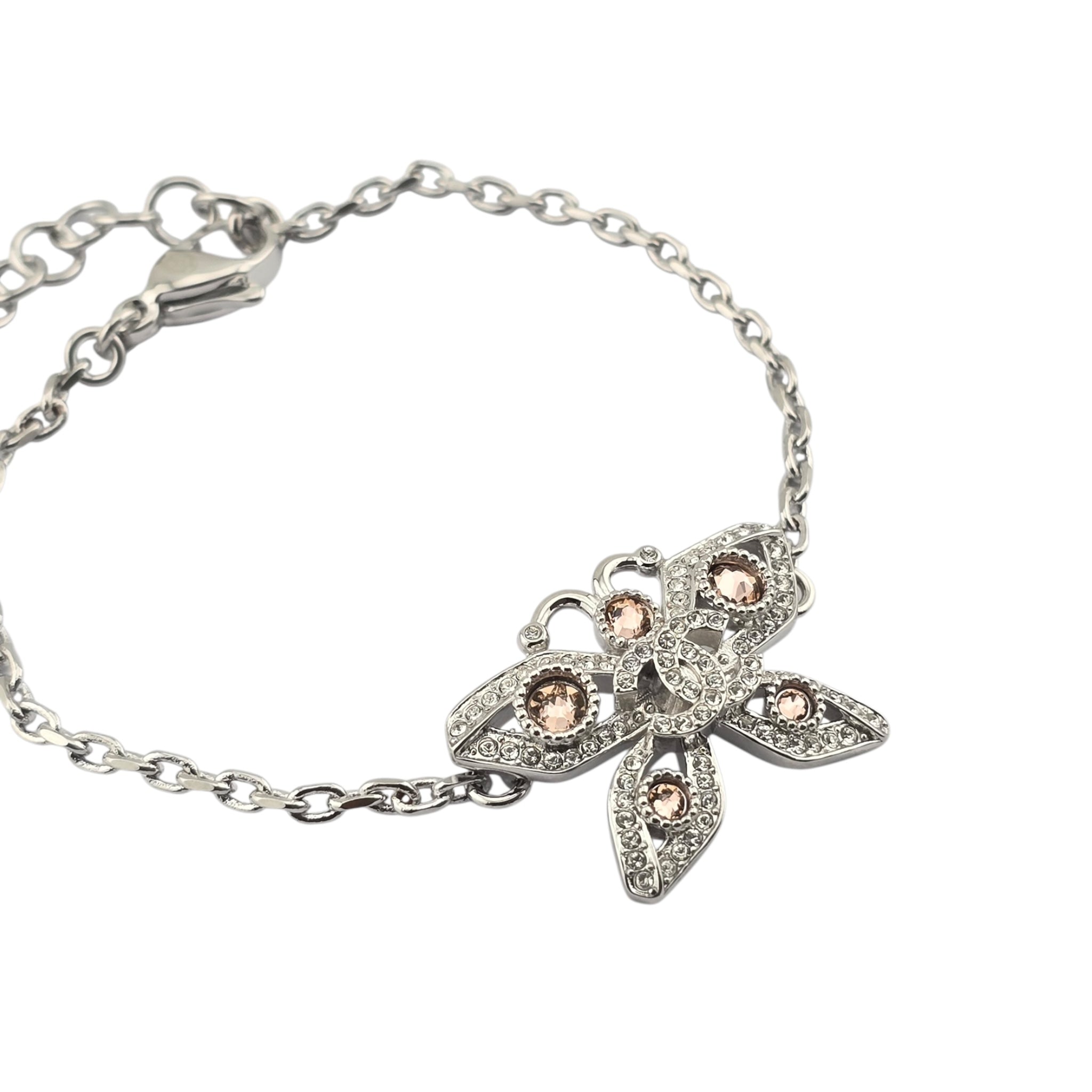 Chanel CC Butterfly Silver Bracelet B25