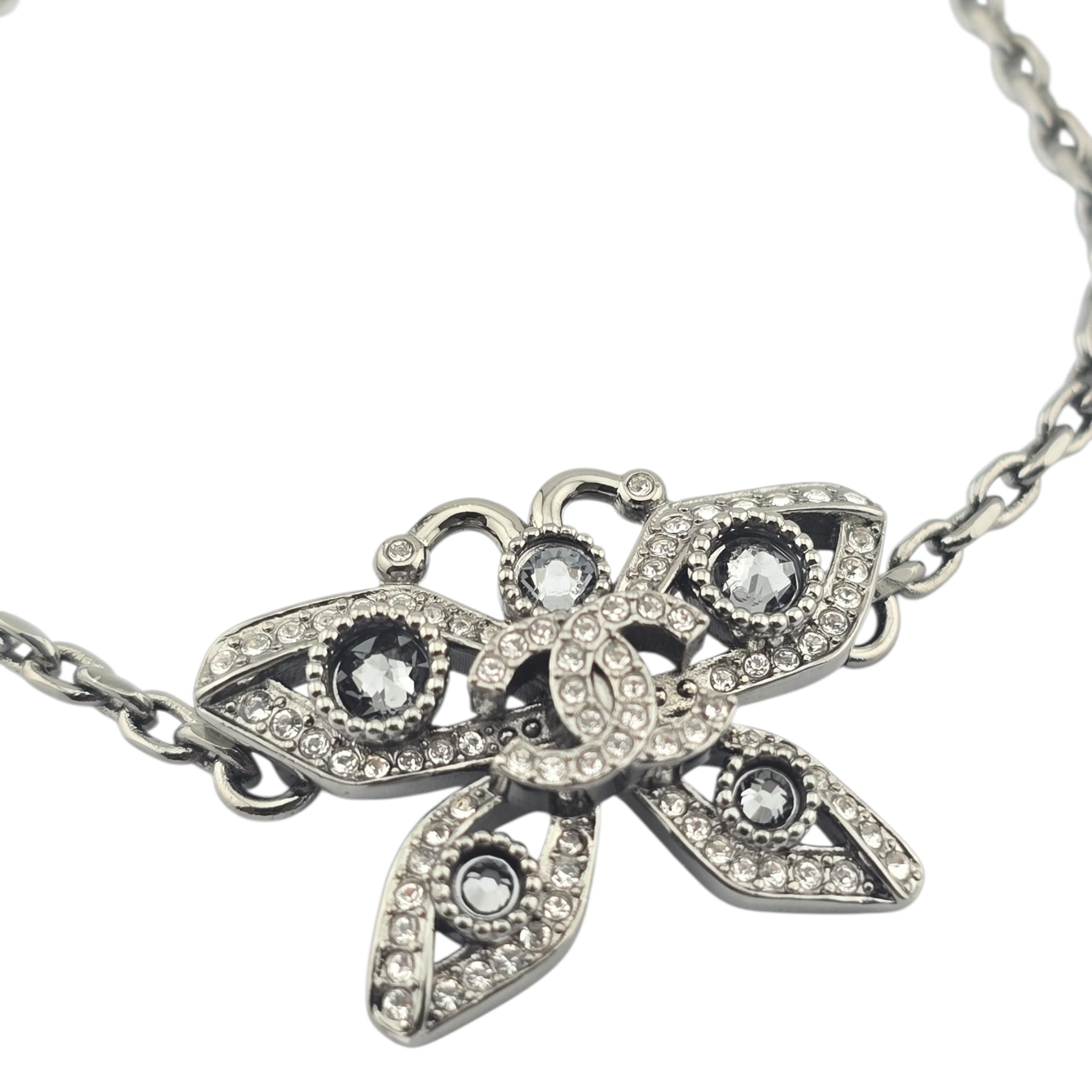 Chanel CC Butterfly Gunmetal Grey Bracelet B25