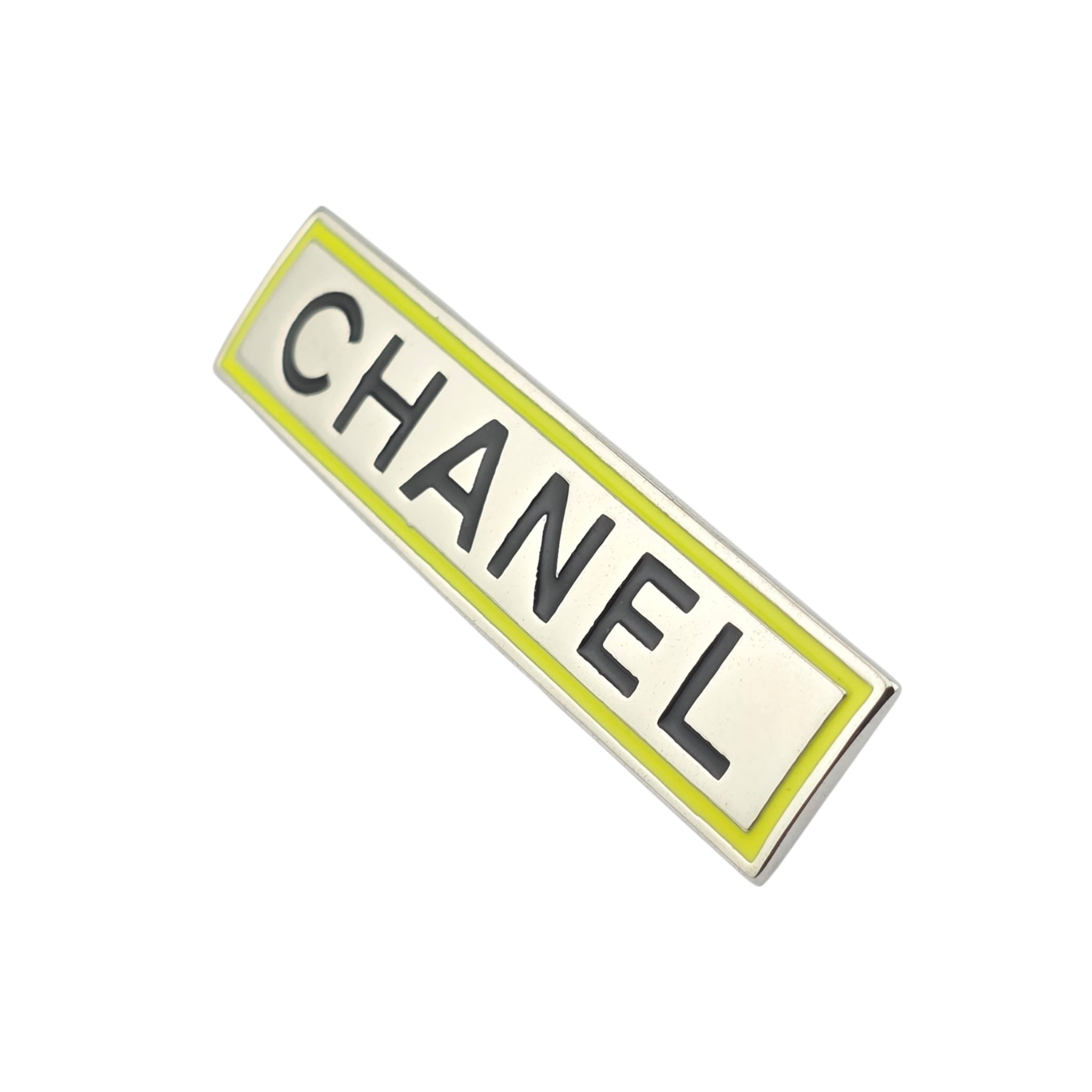Chanel Logo Silver Hair Barrette Clip 2021