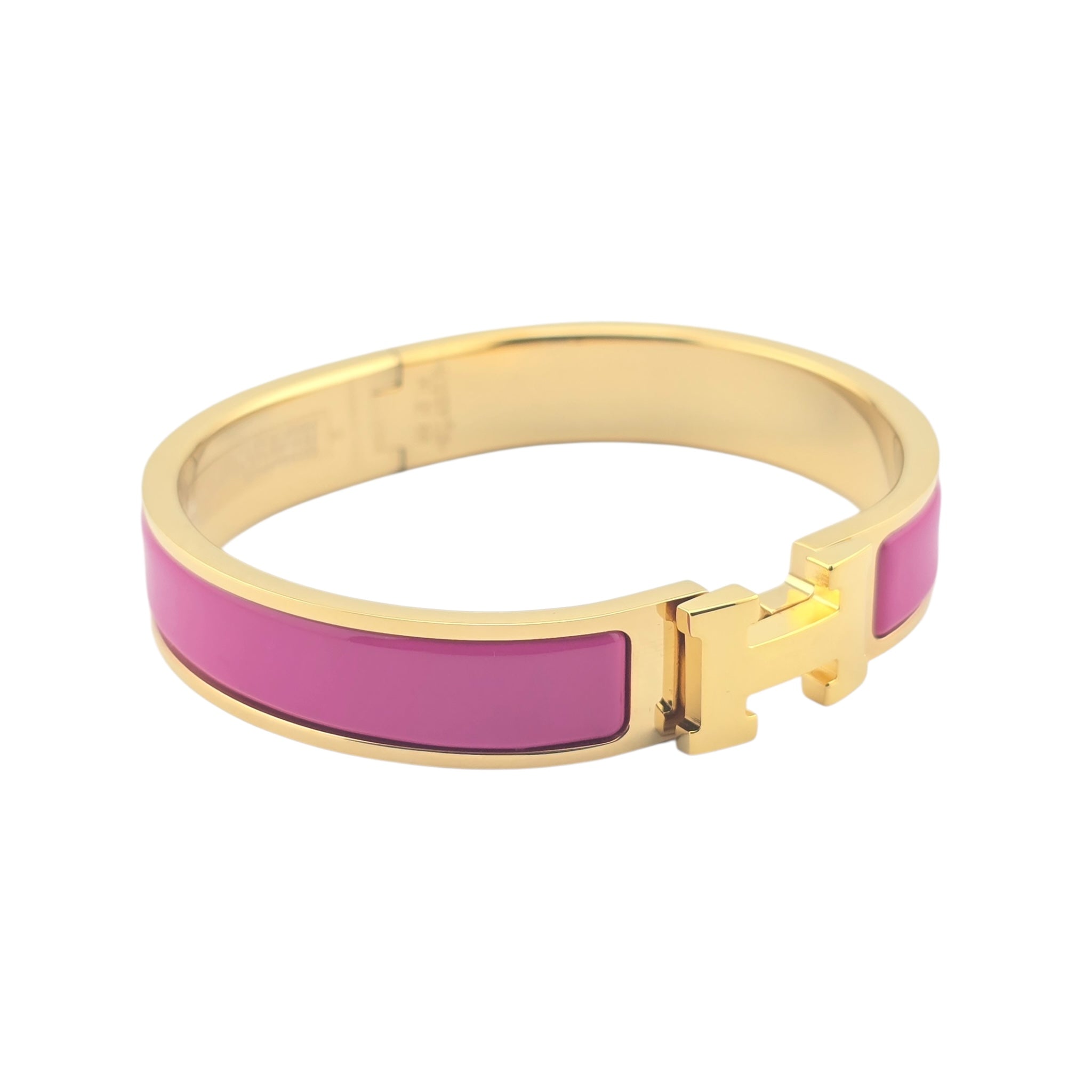 Hermes Clic H Bracelet Rose Azalee Gold GM